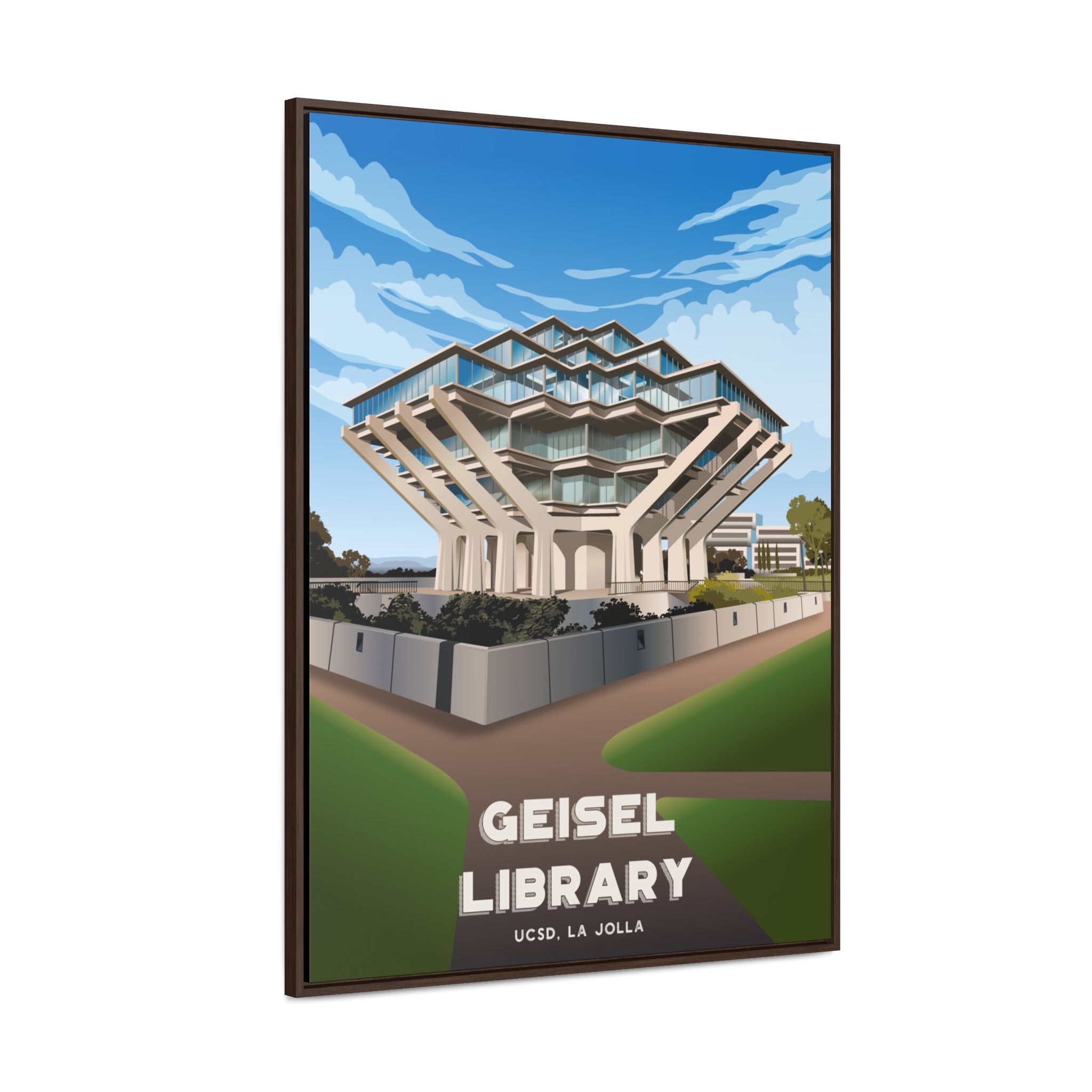 Geisel Library UCSD Framed Canvas Print