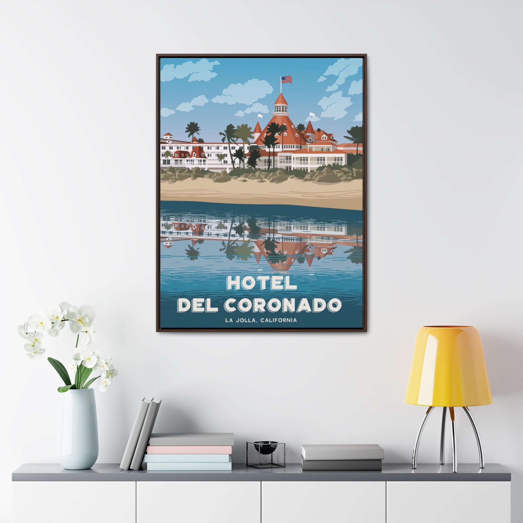 Hotel Del Coronado Framed Canvas Print