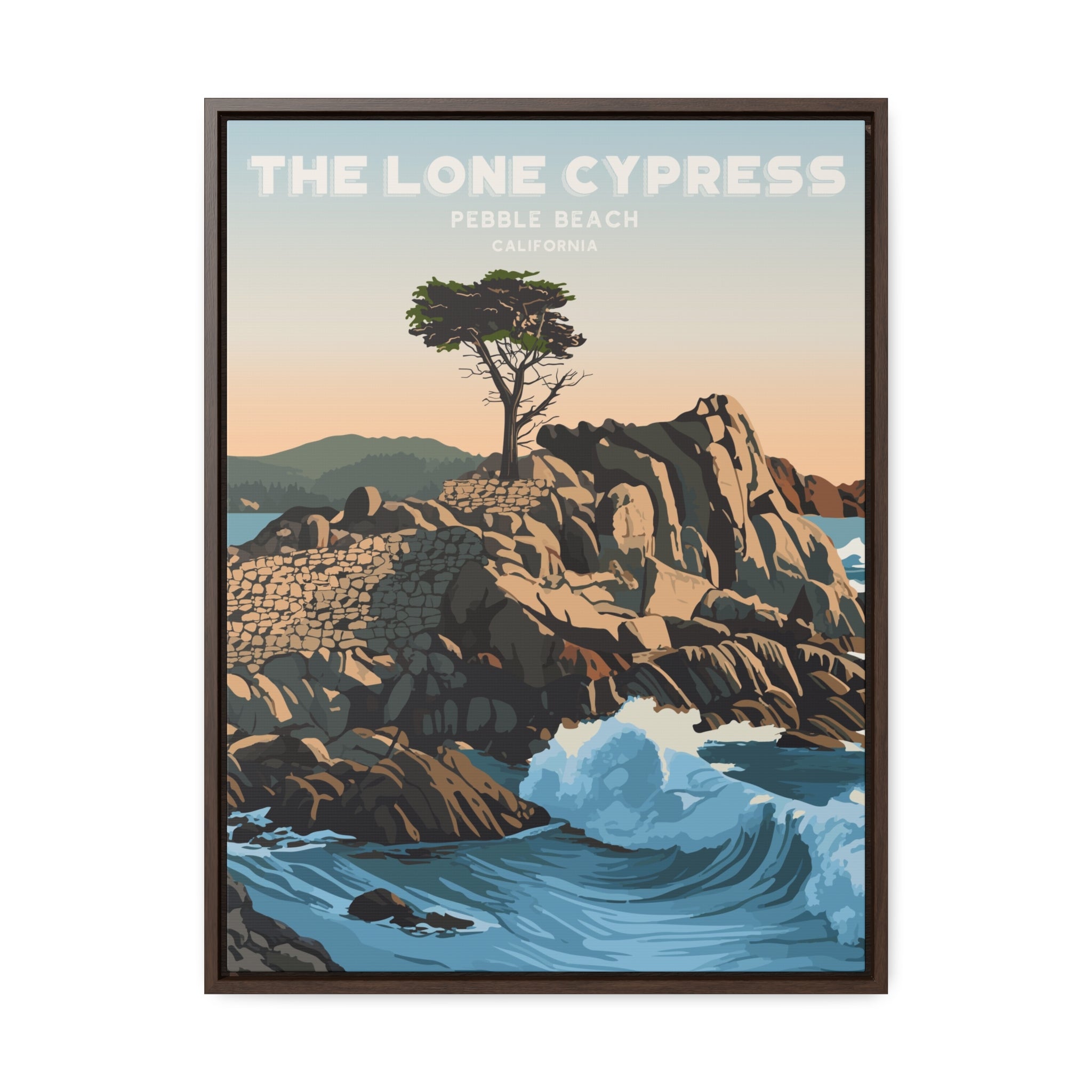 Lone Cypress, Pebble Beach Framed Canvas Print