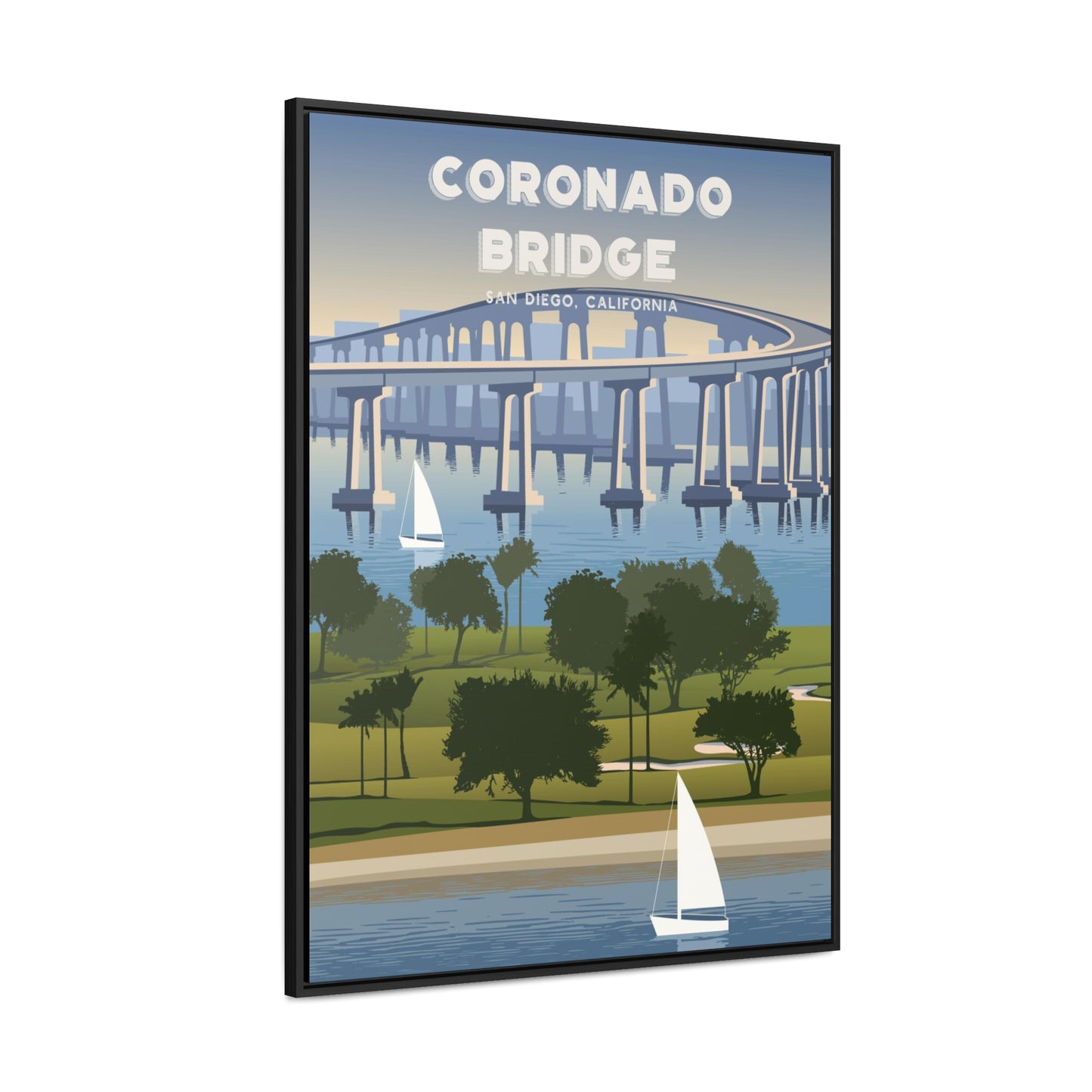 Coronado Bridge Framed Canvas Print