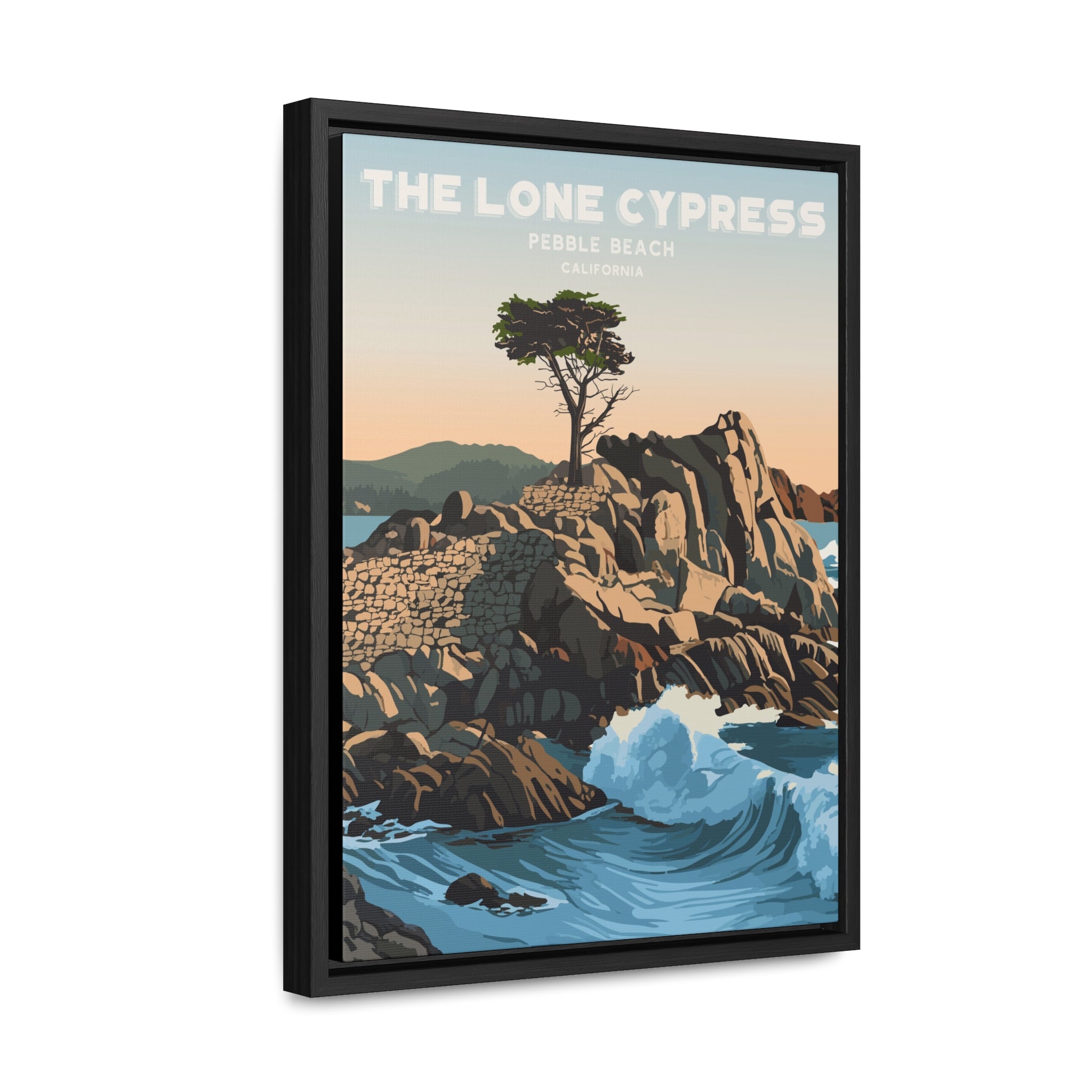 Lone Cypress, Pebble Beach Framed Canvas Print