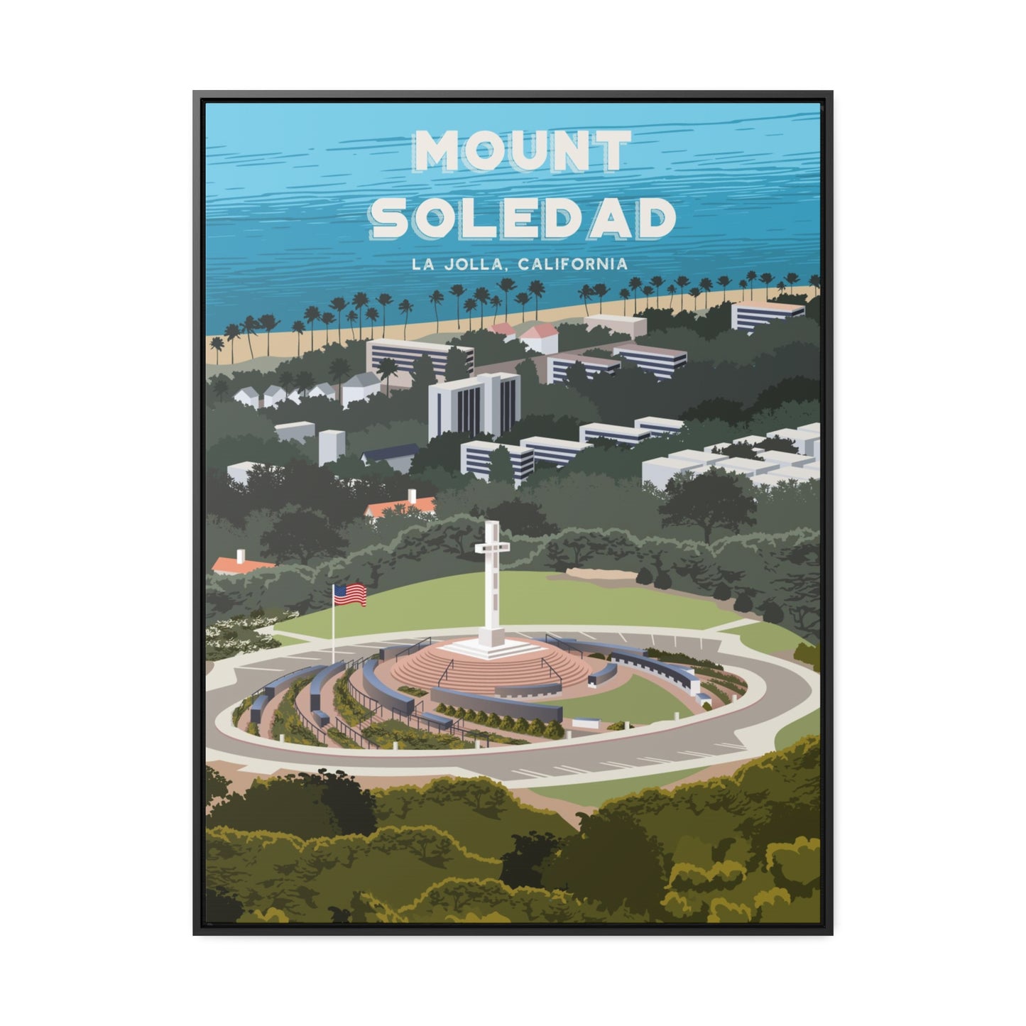 Mount Soledad Framed Canvas Print