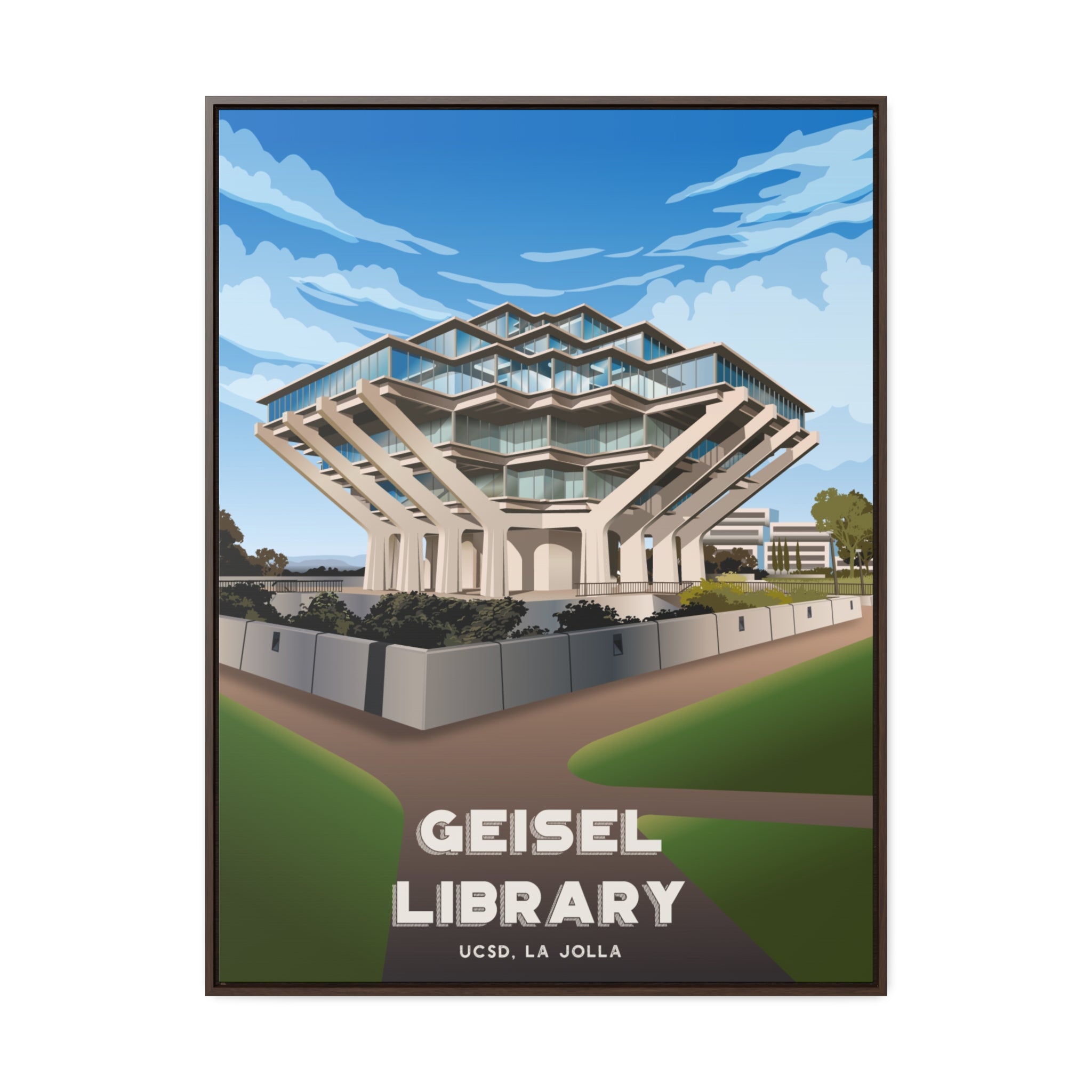 Geisel Library UCSD Framed Canvas Print