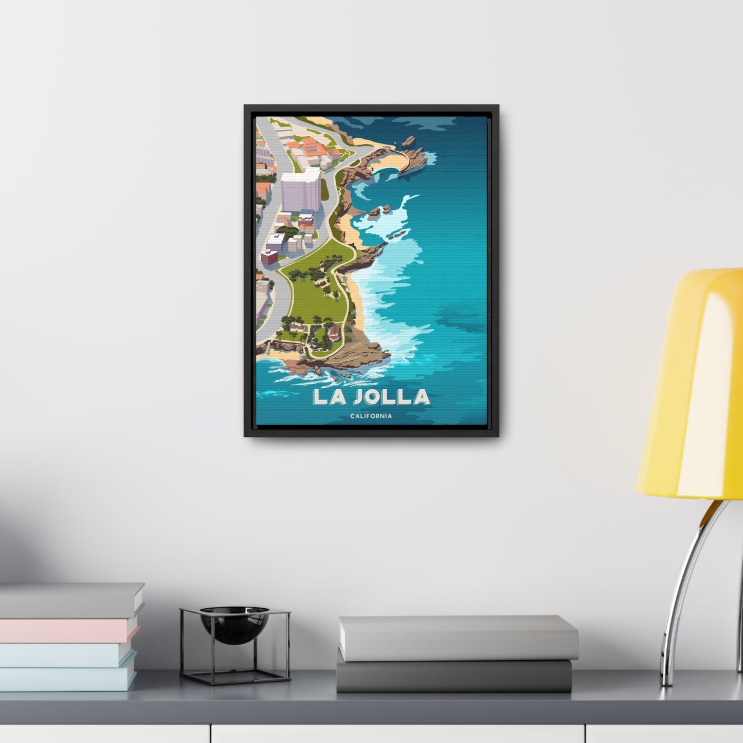 Aerial View of La Jolla Framed Canvas Print