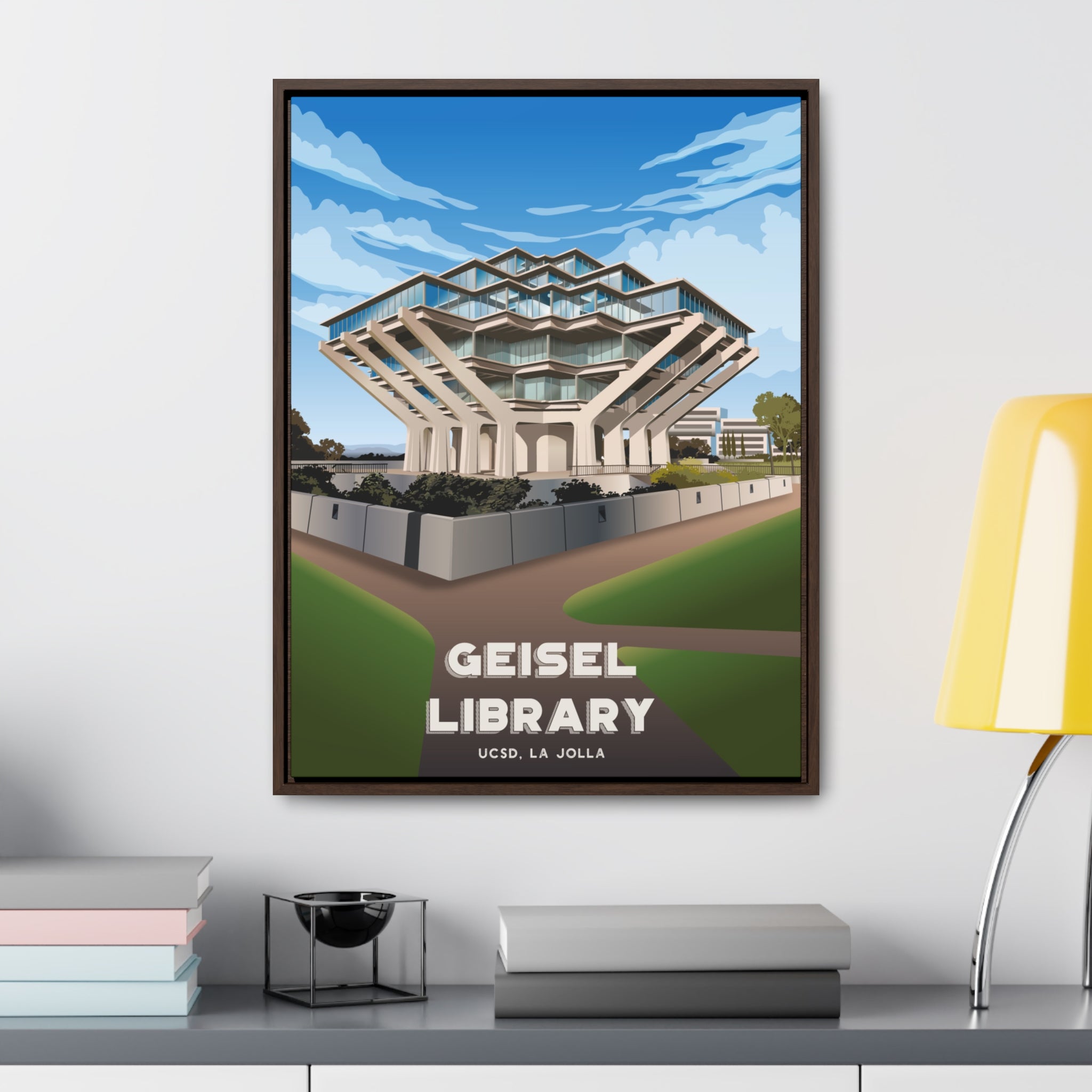 Geisel Library UCSD Framed Canvas Print