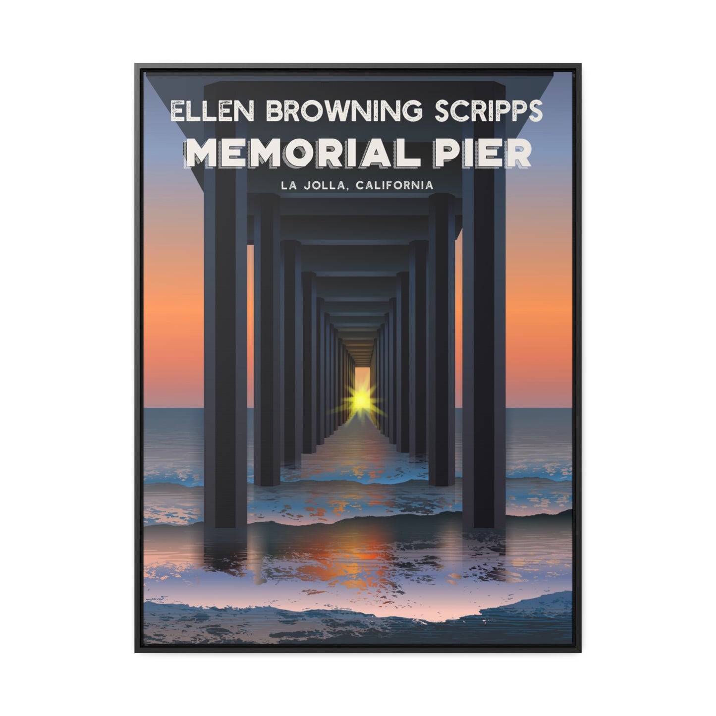 Ellen Browning Scripps Memorial Pier Framed Canvas Print