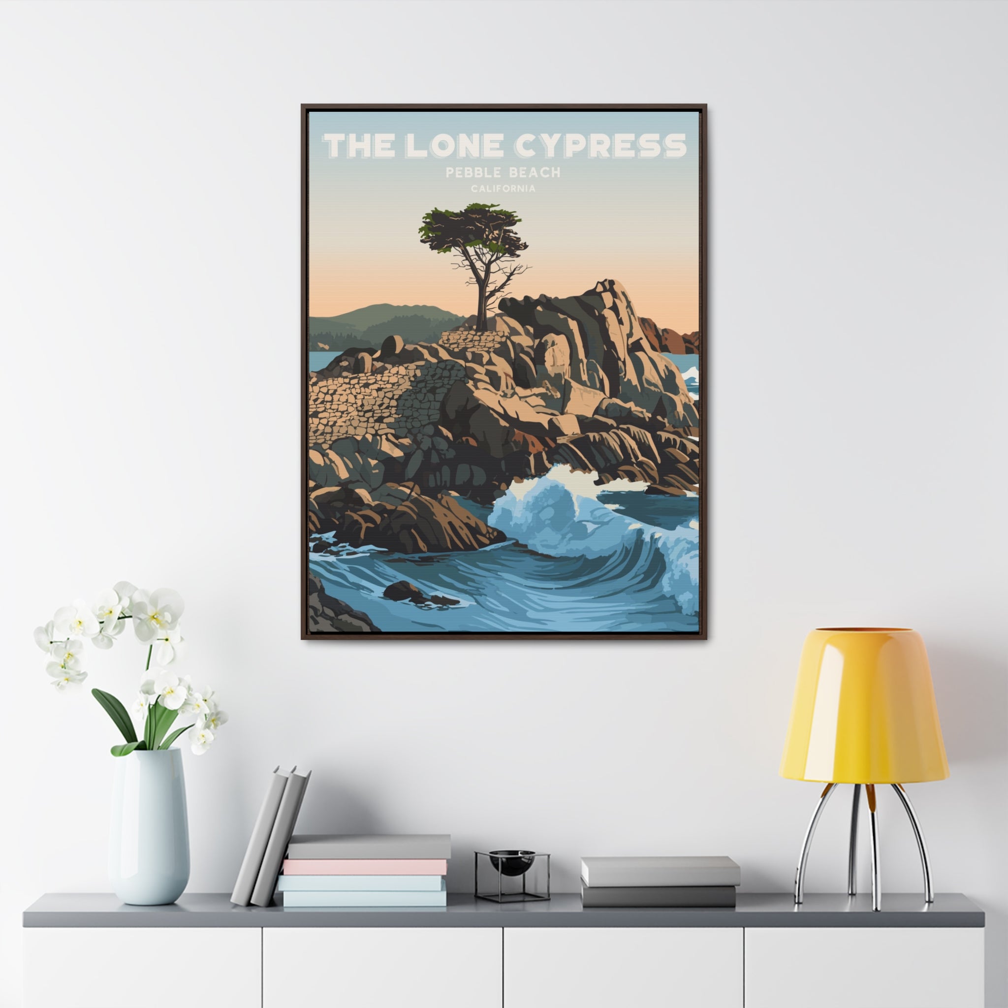 Lone Cypress, Pebble Beach Framed Canvas Print