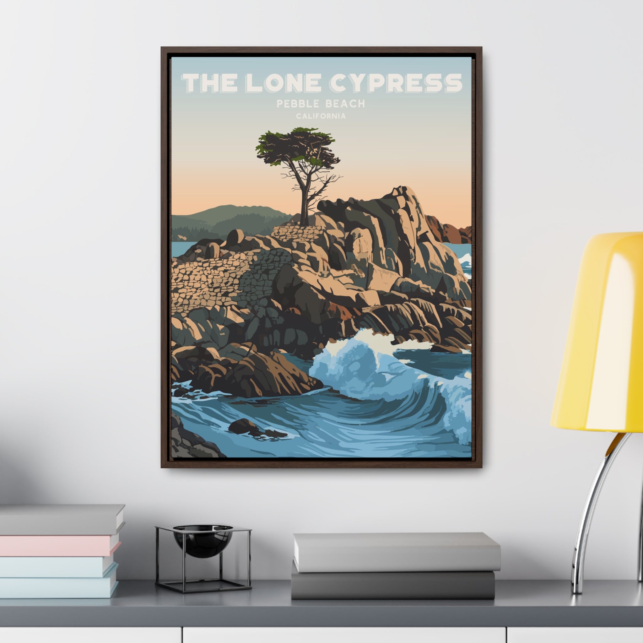Lone Cypress, Pebble Beach Framed Canvas Print