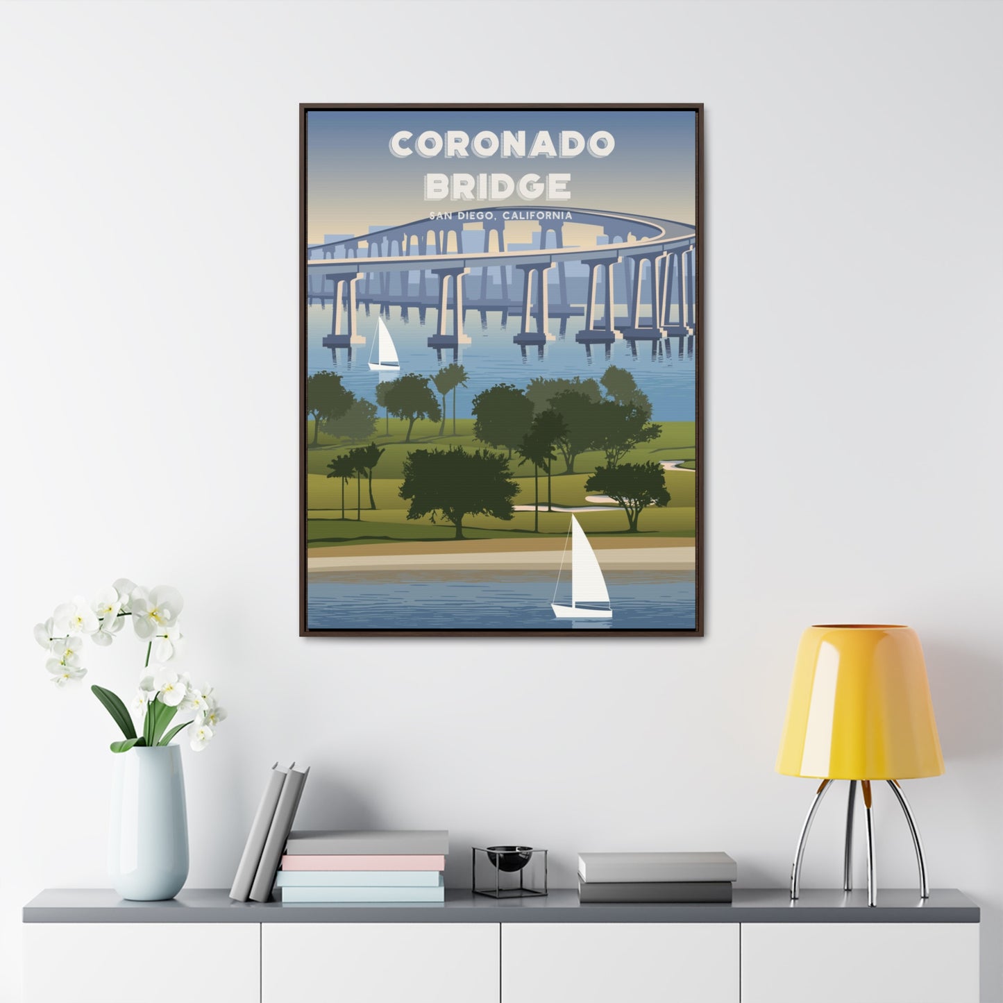 Coronado Bridge Framed Canvas Print