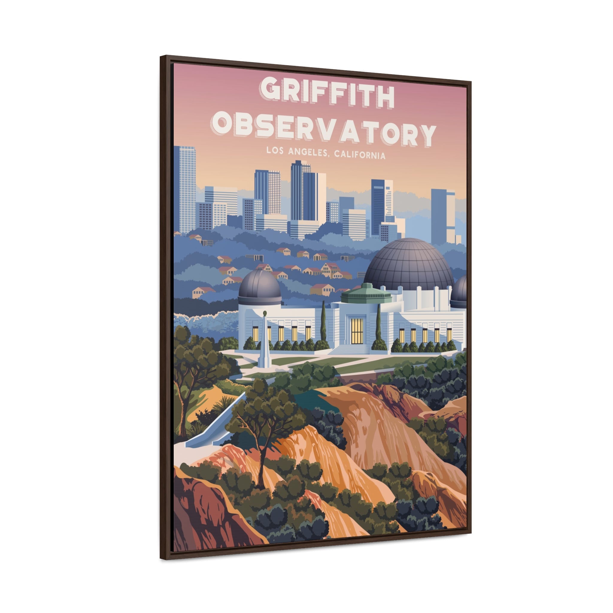 Griffith Observatory Framed Canvas Print
