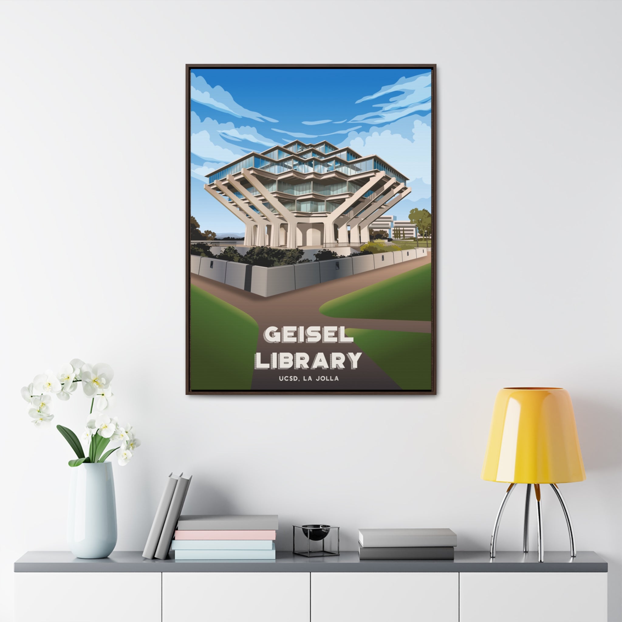 Geisel Library UCSD Framed Canvas Print