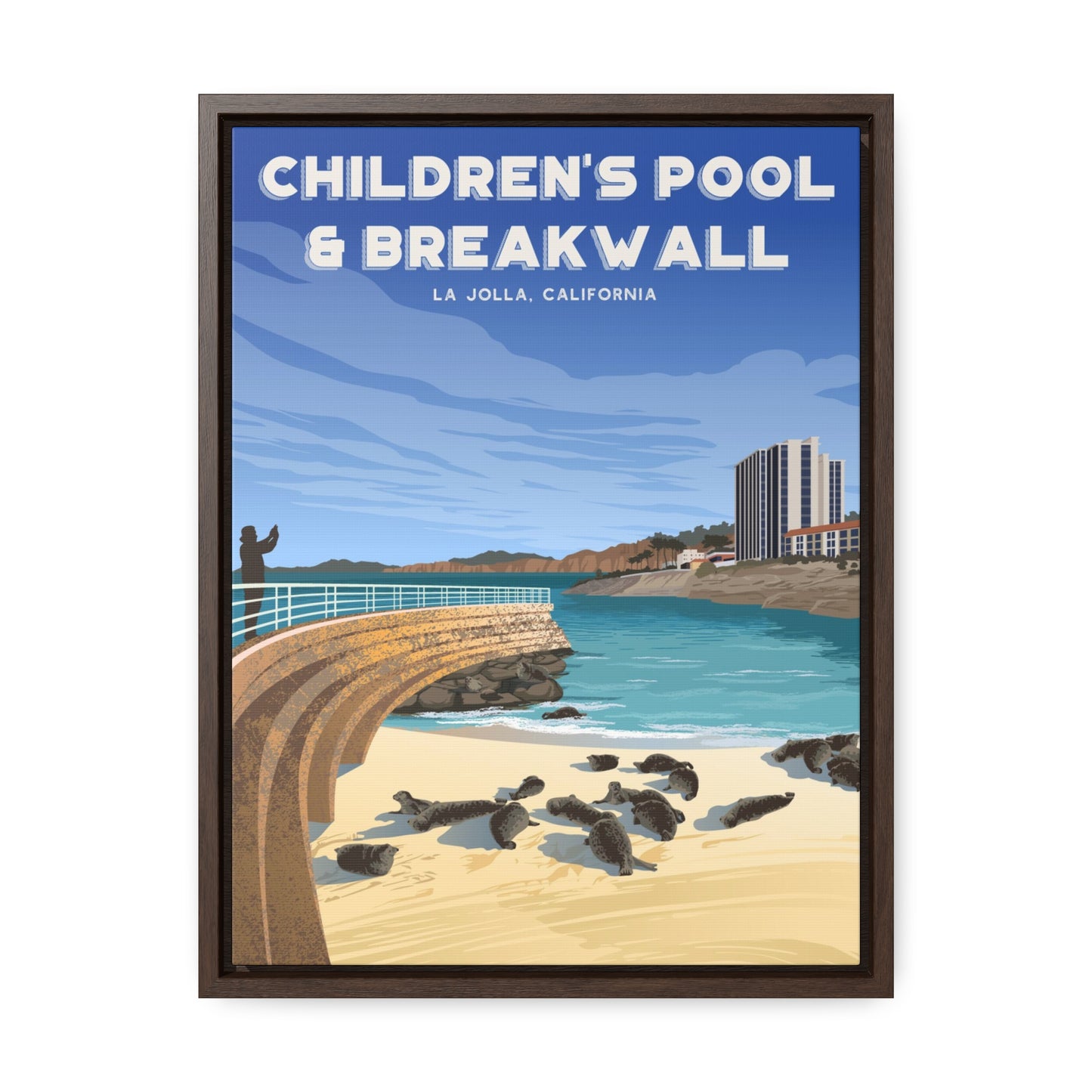 Children's Pool and Break Wall Framed Canvas Print