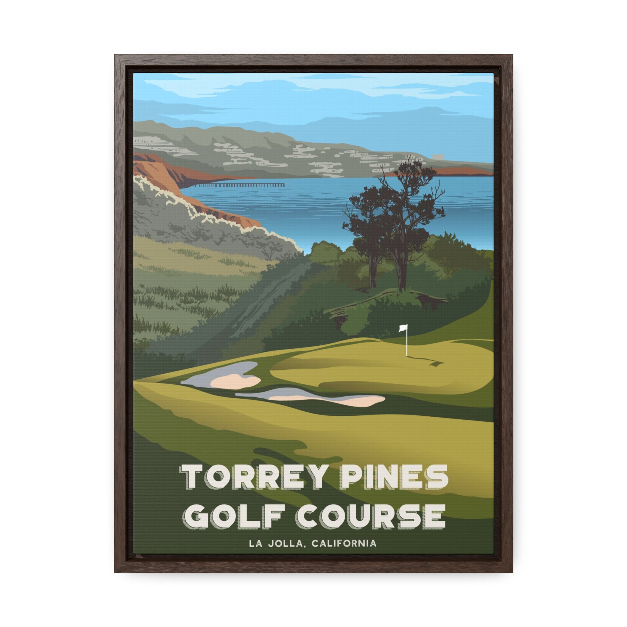 Torrey Pines Golf Course Framed Canvas Print