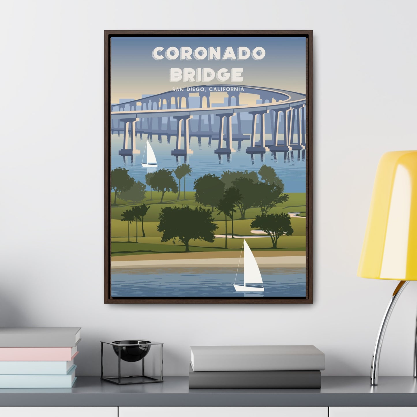 Coronado Bridge Framed Canvas Print