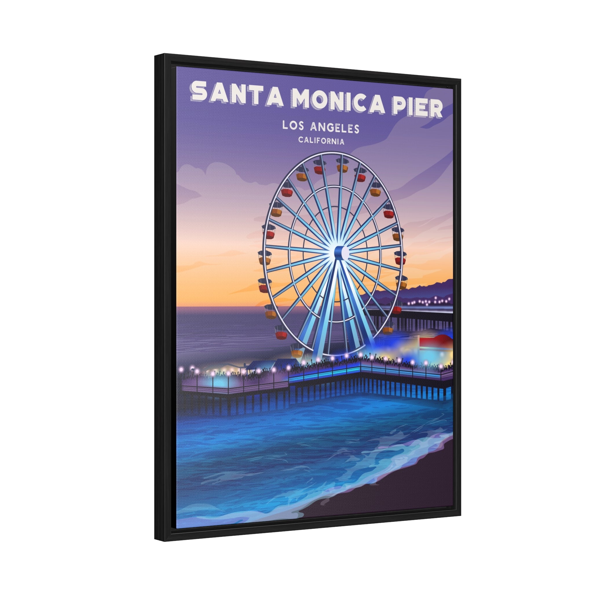 Santa Monica Pier Framed Canvas Print