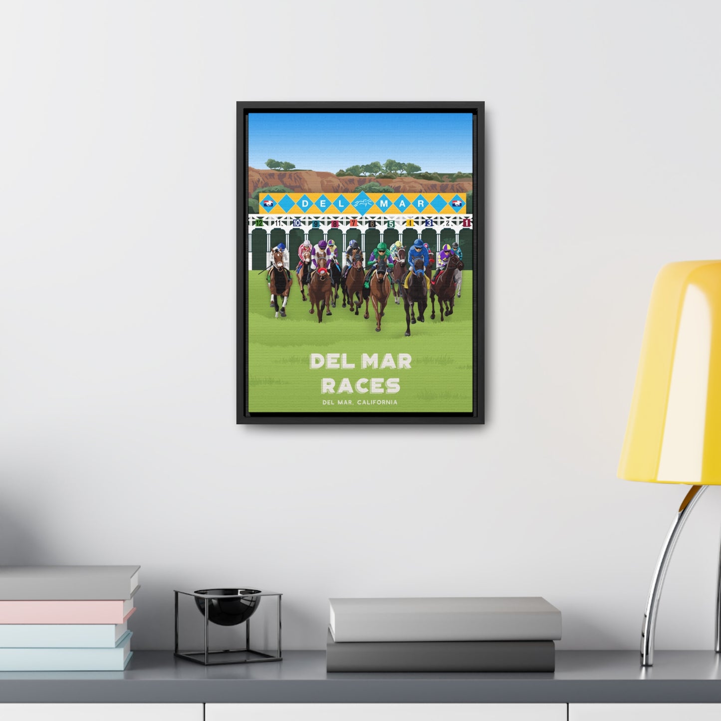 Del Mar Racetrack Framed Canvas Print