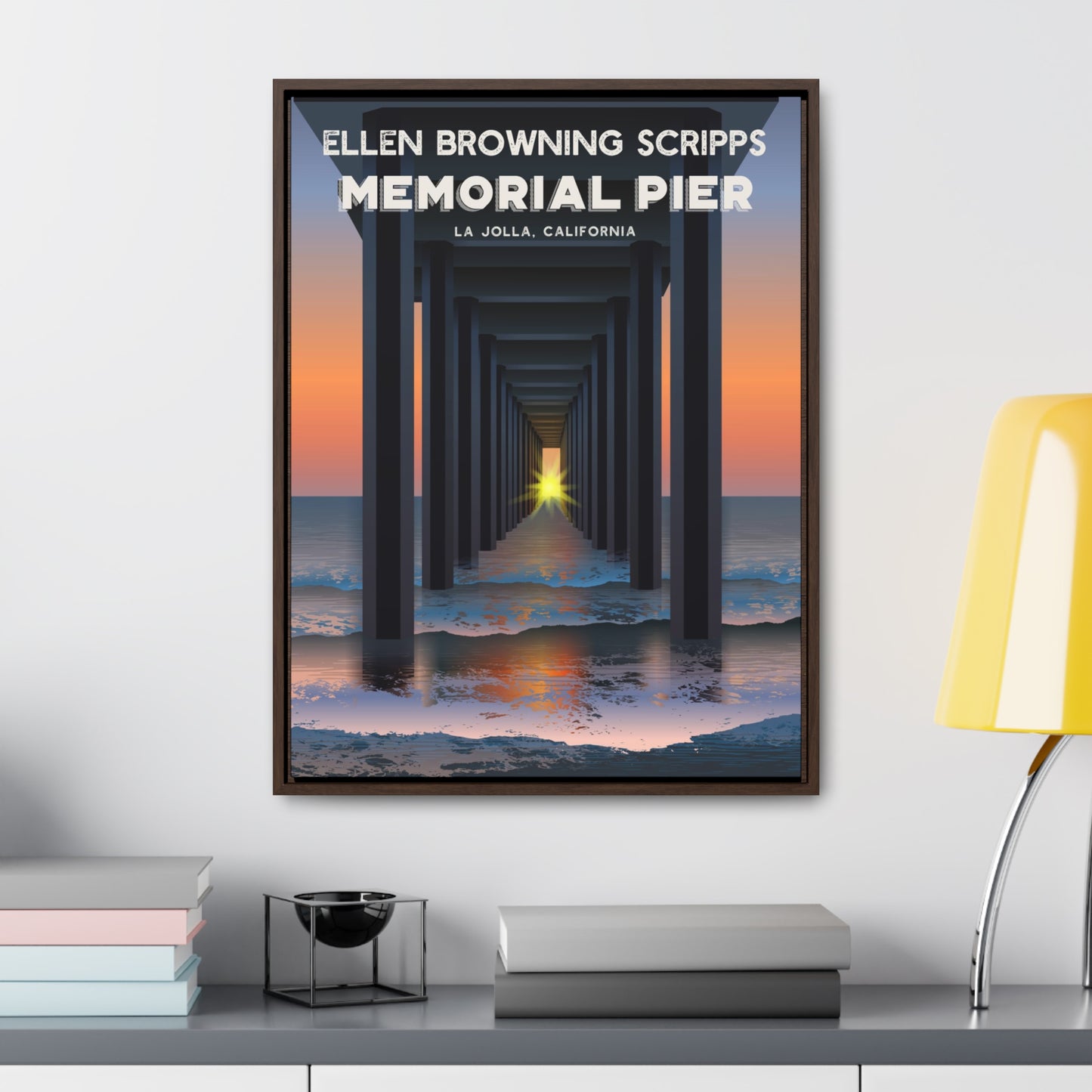 Ellen Browning Scripps Memorial Pier Framed Canvas Print