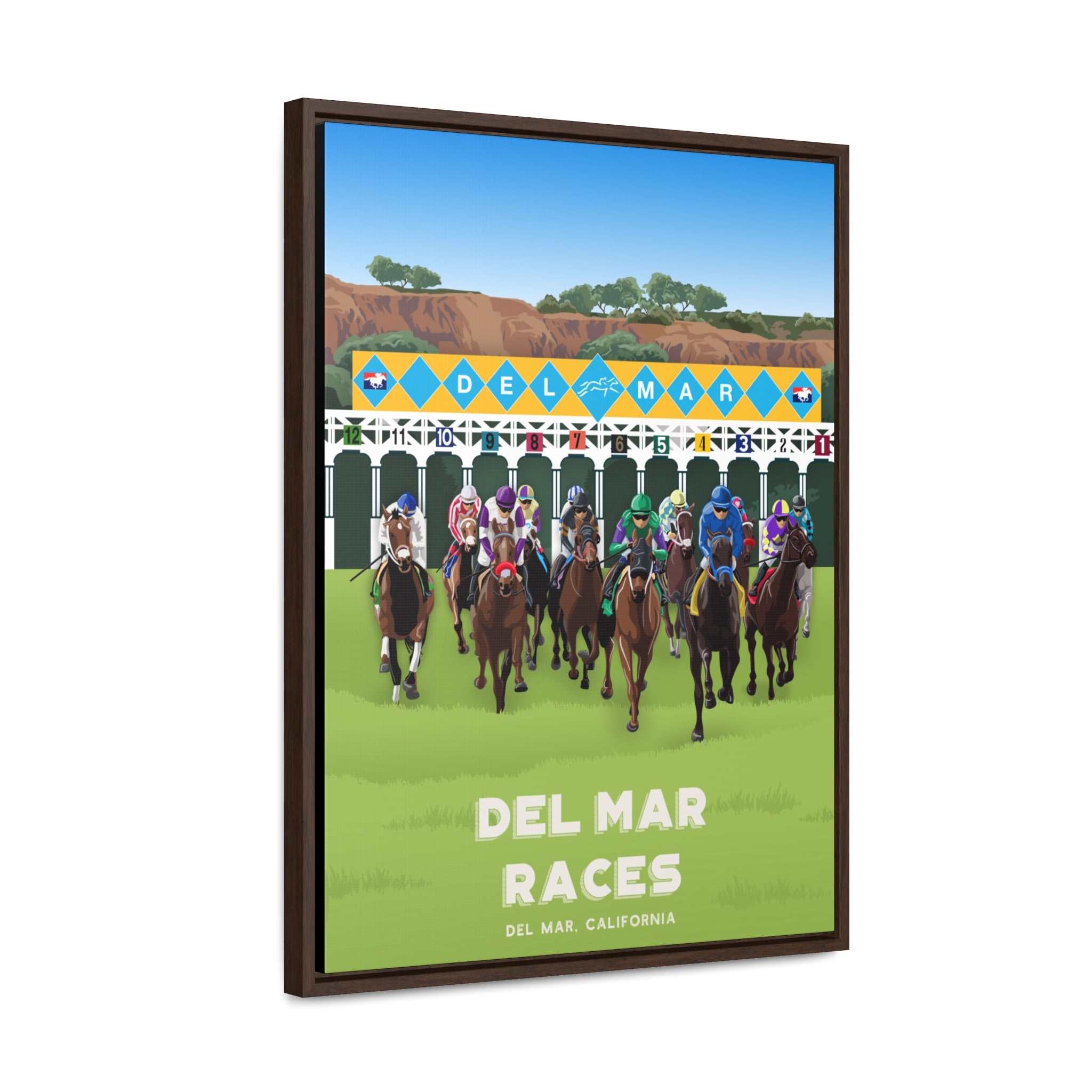 Del Mar Racetrack Framed Canvas Print