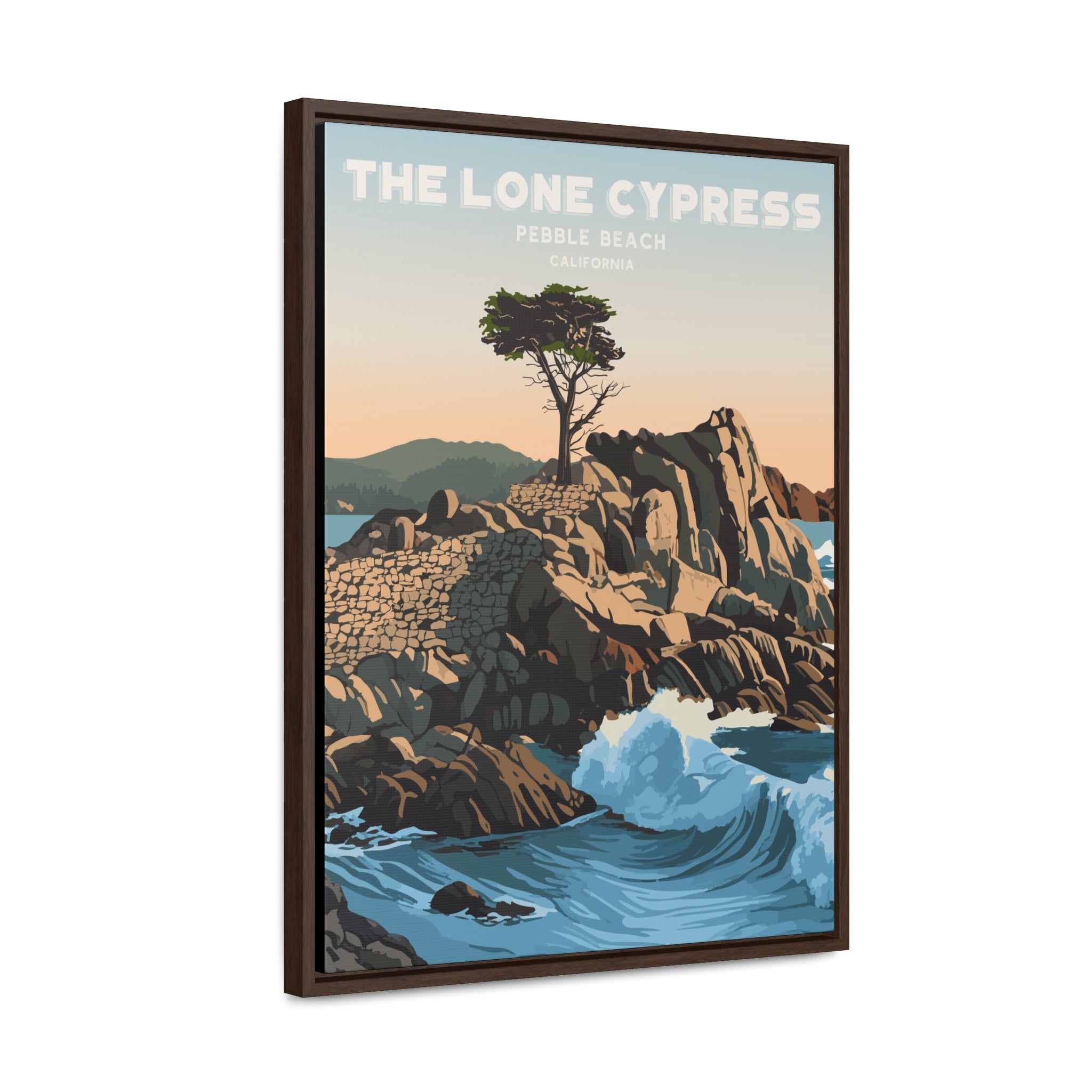 Lone Cypress, Pebble Beach Framed Canvas Print