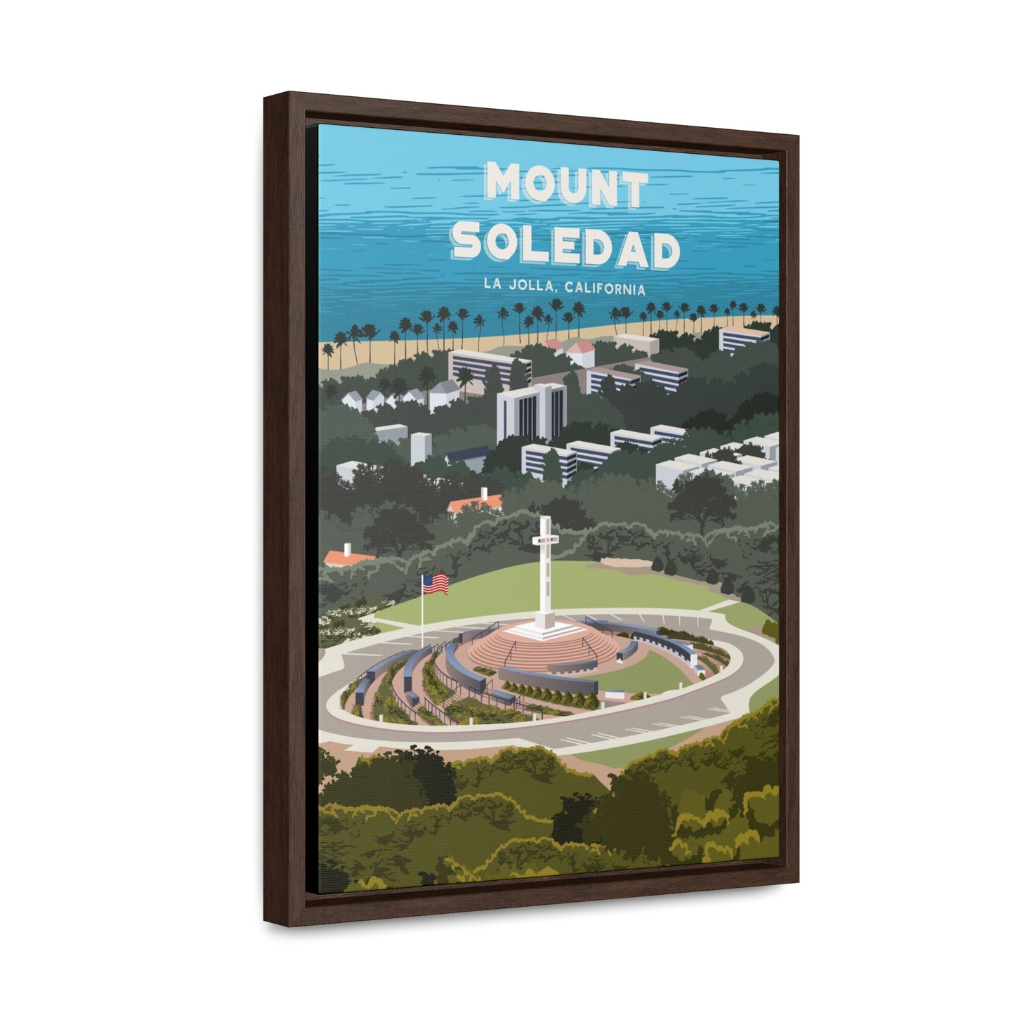 Mount Soledad Framed Canvas Print