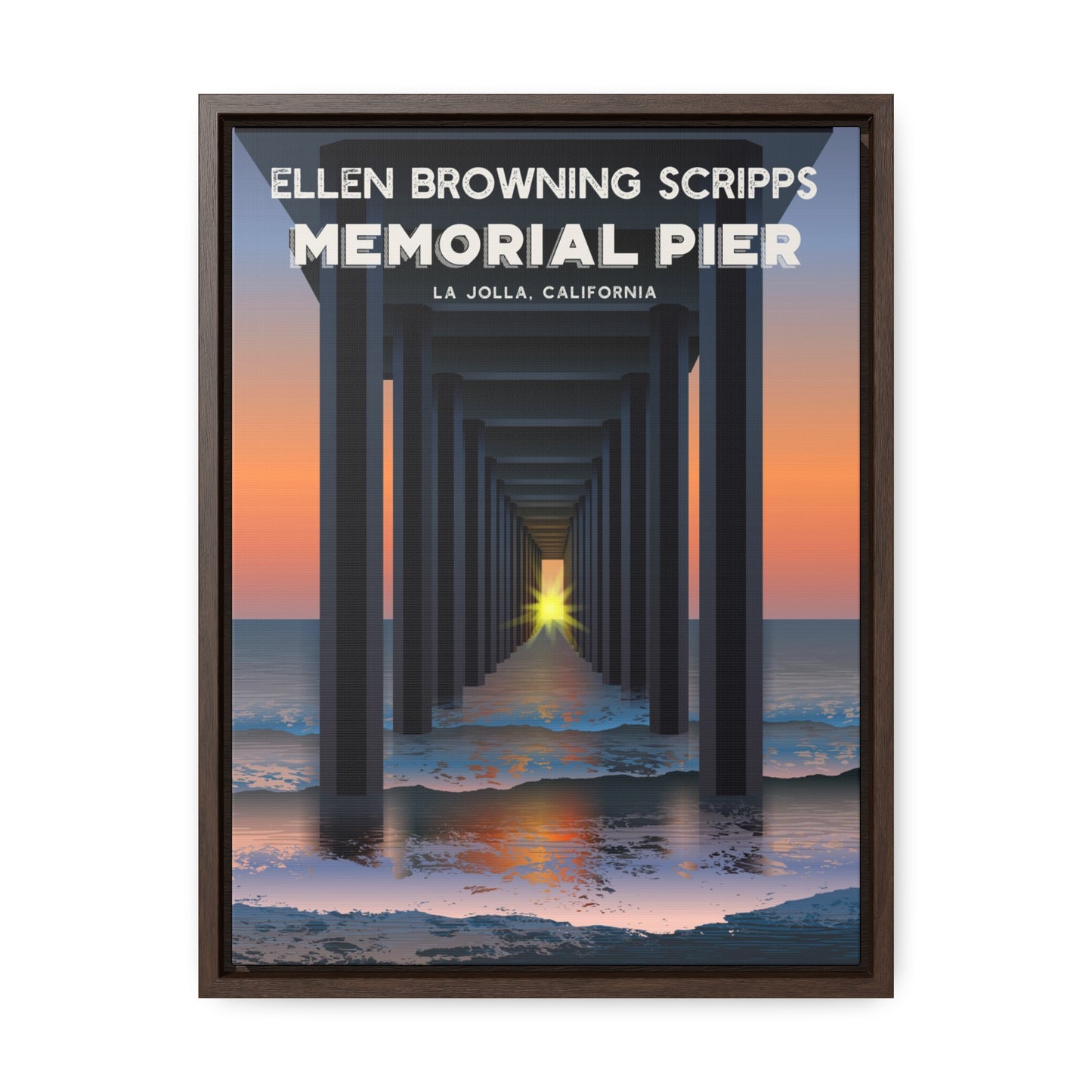 Ellen Browning Scripps Memorial Pier Framed Canvas Print