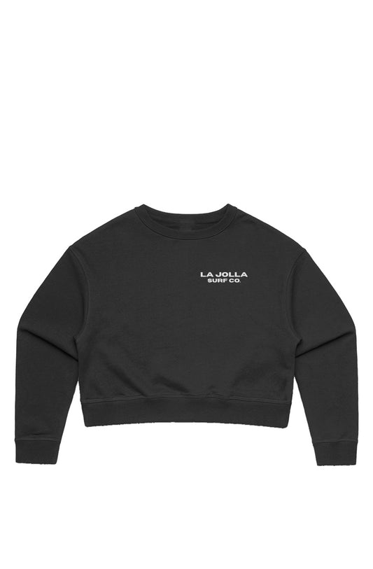 Wo's surf co black Crop Crew