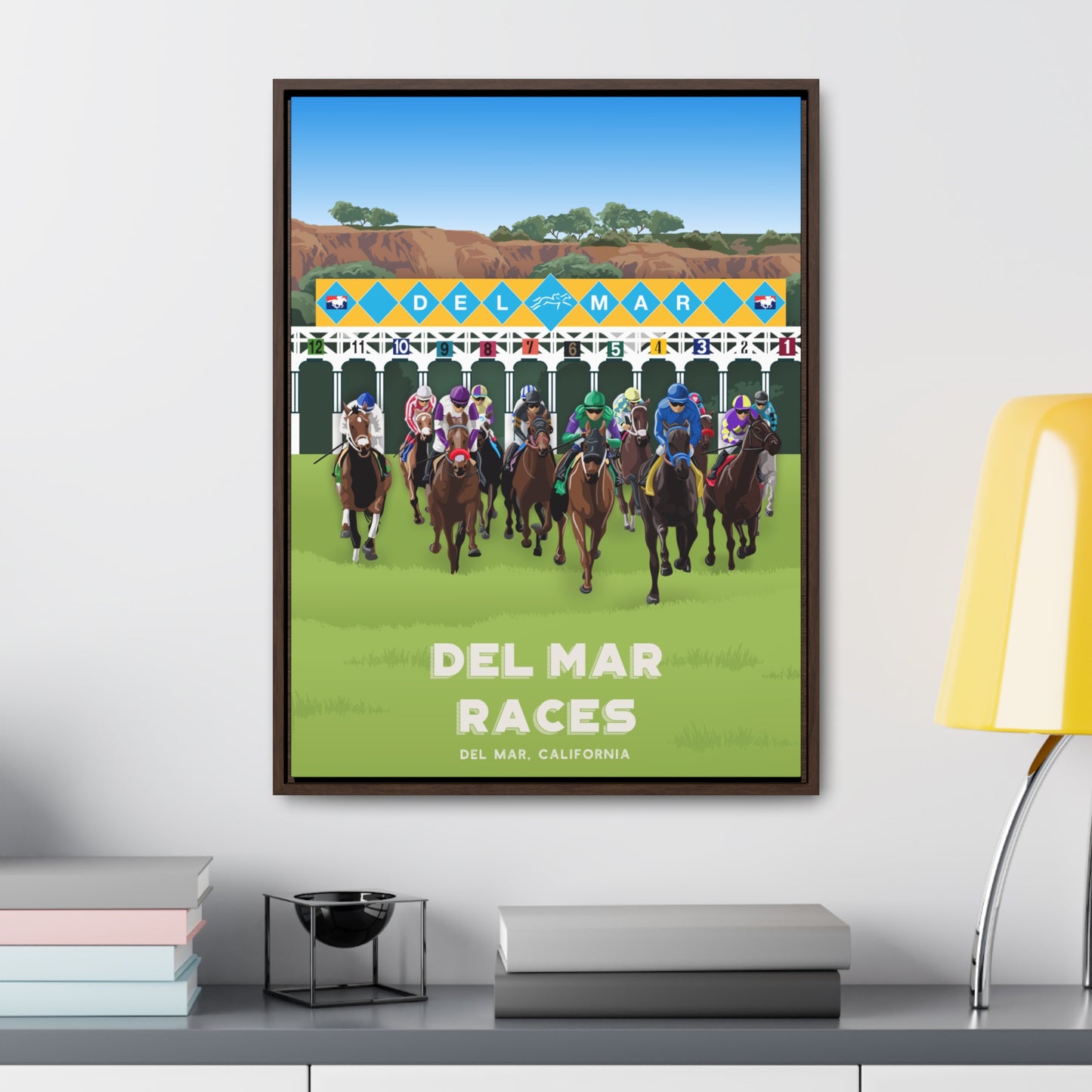 Del Mar Racetrack Framed Canvas Print