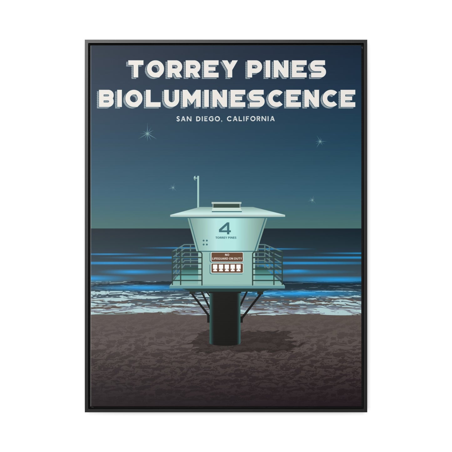 Bioluminescence Framed Canvas Print