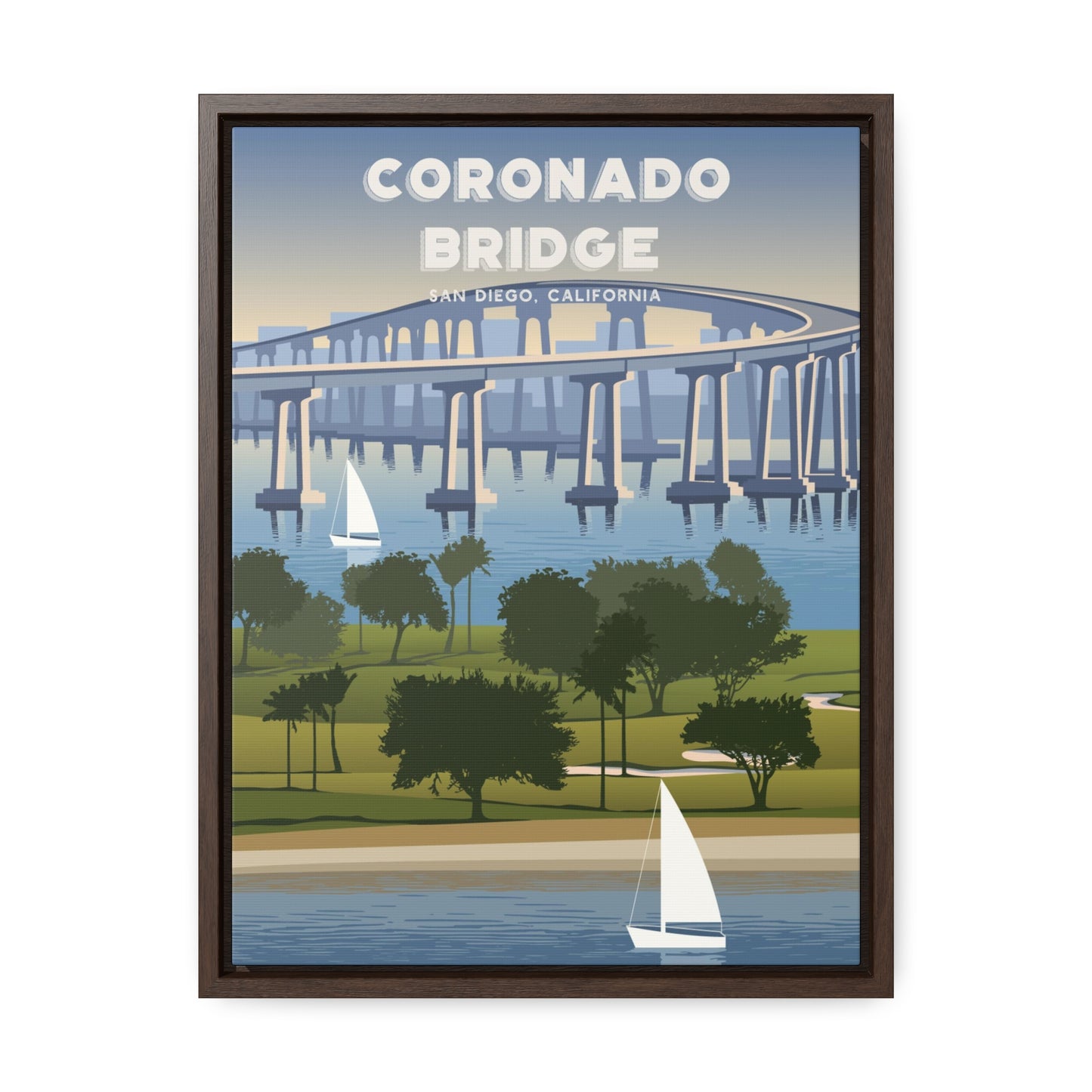 Coronado Bridge Framed Canvas Print