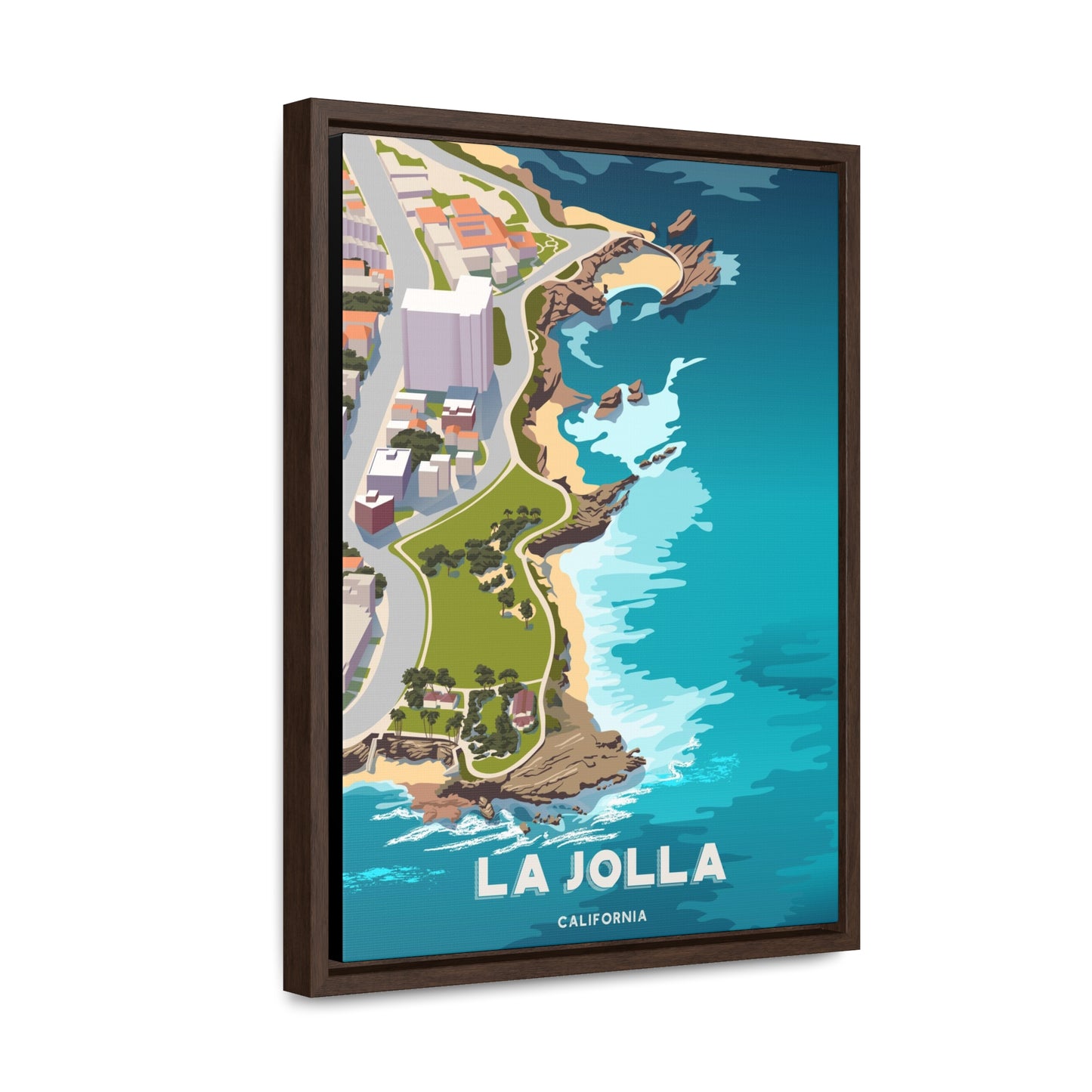 Aerial View of La Jolla Framed Canvas Print