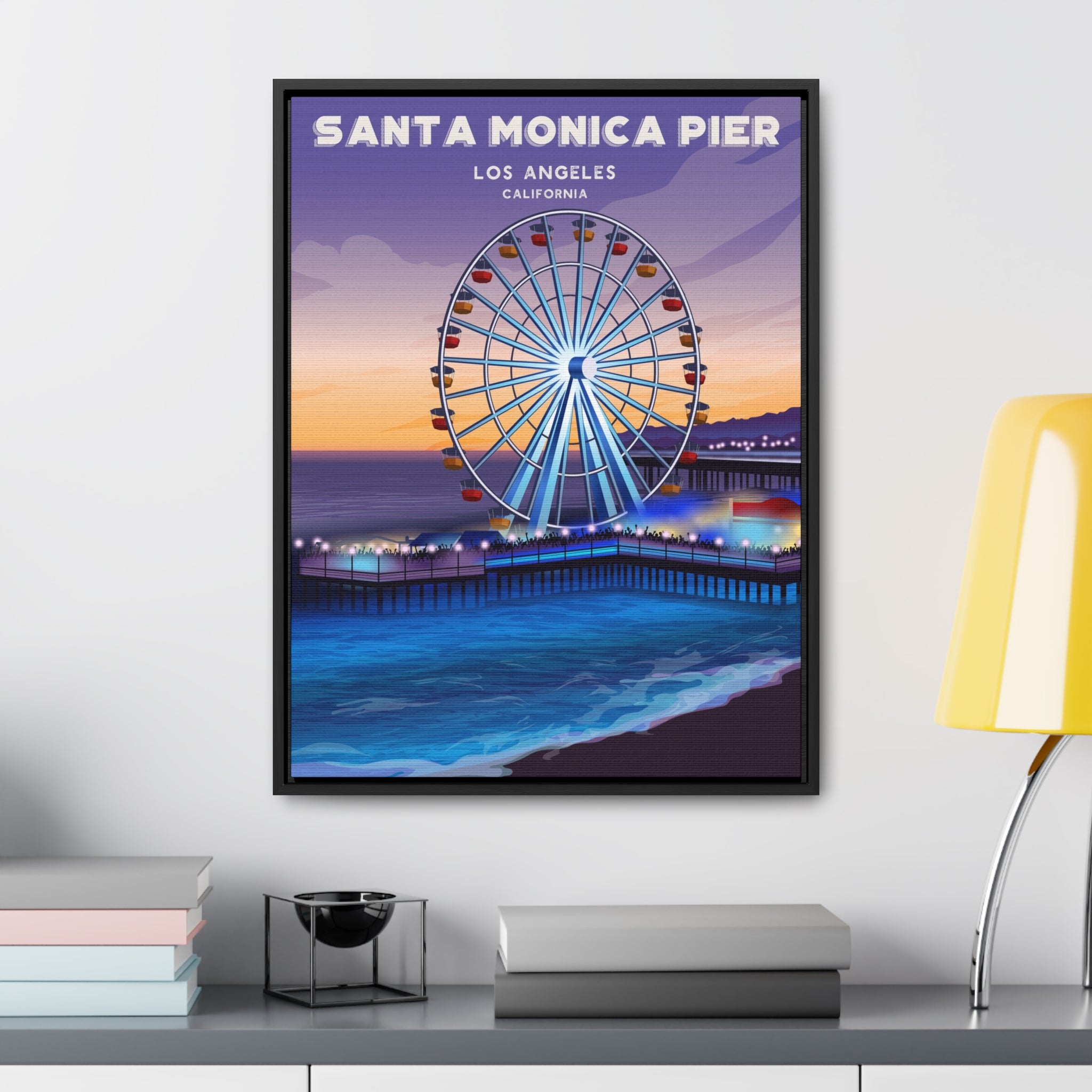 Santa Monica Pier Framed Canvas Print