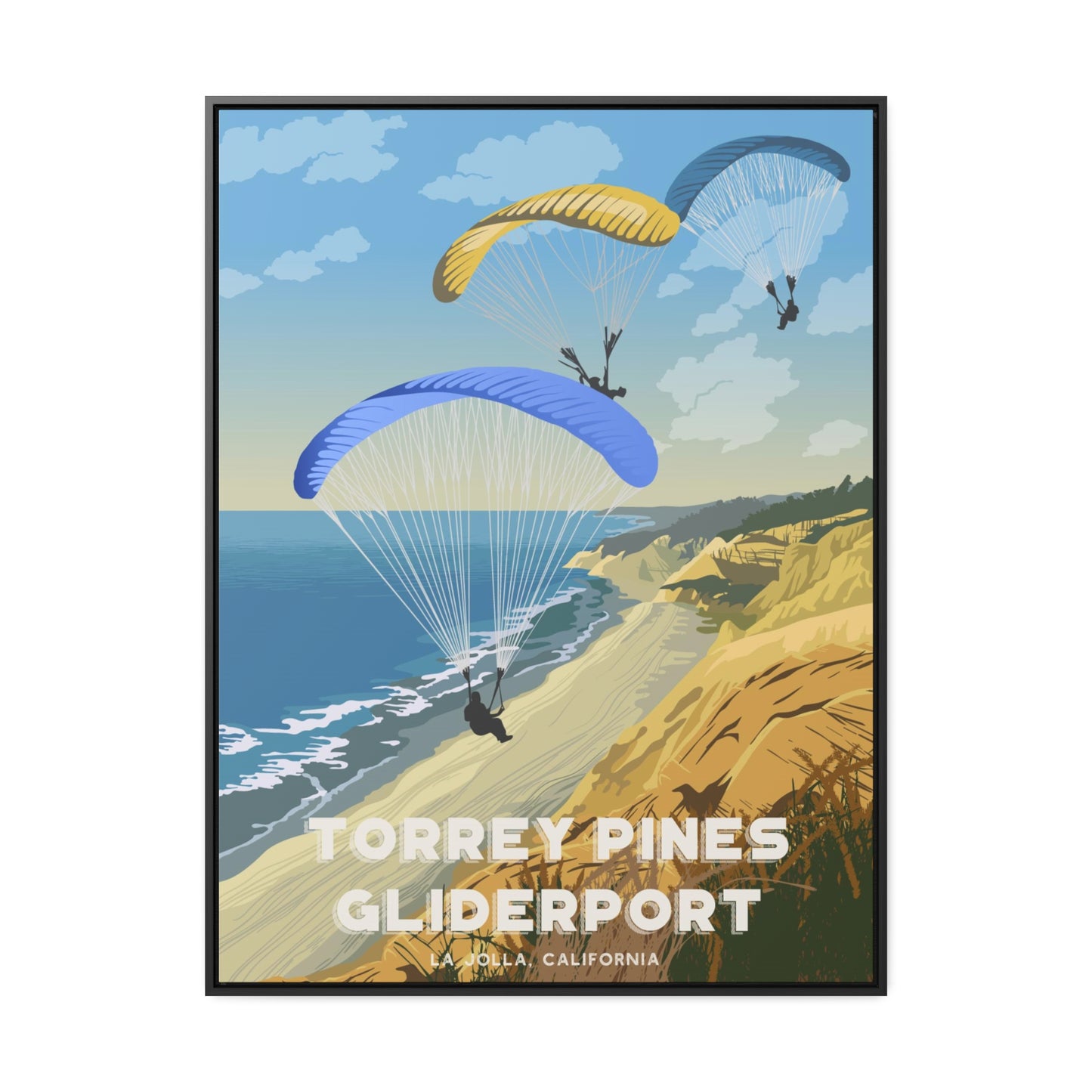 Torrey Pines Gliderport Framed Canvas Print