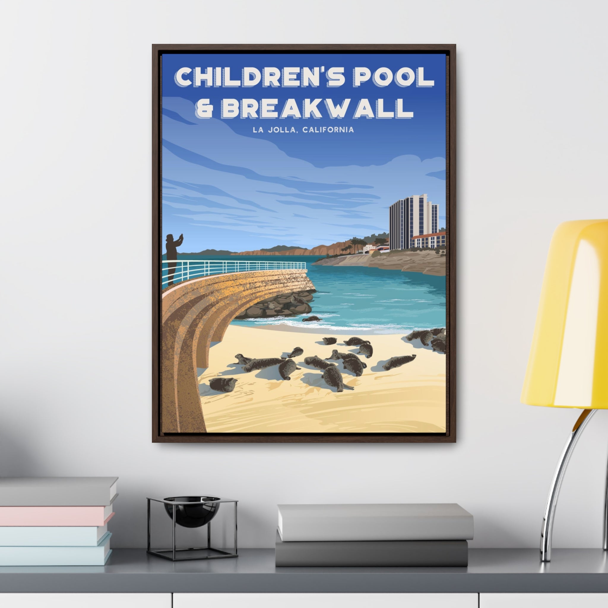 Children's Pool and Break Wall Framed Canvas Print