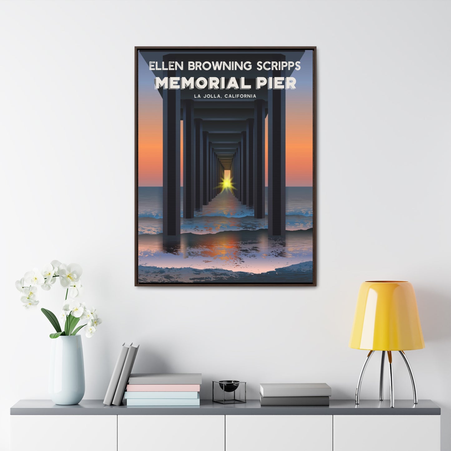 Ellen Browning Scripps Memorial Pier Framed Canvas Print