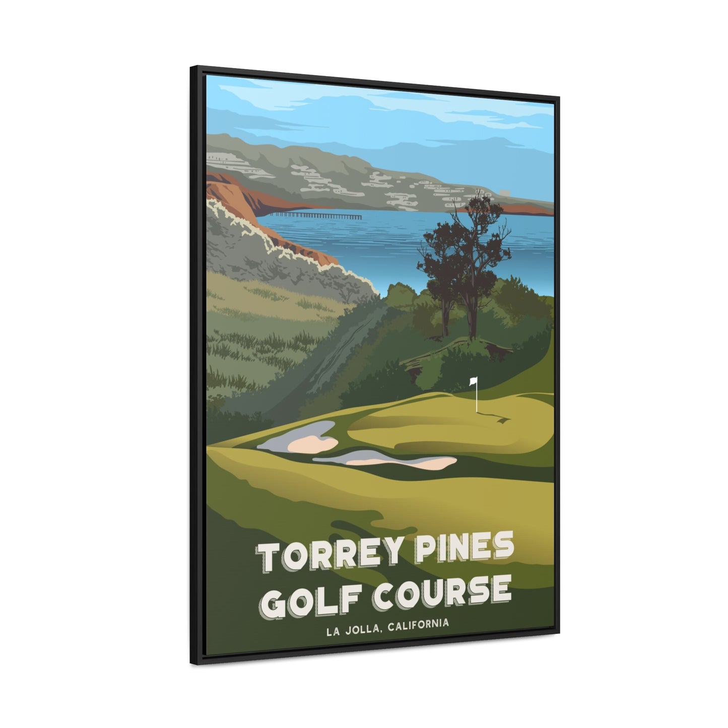 Torrey Pines Golf Course Framed Canvas Print