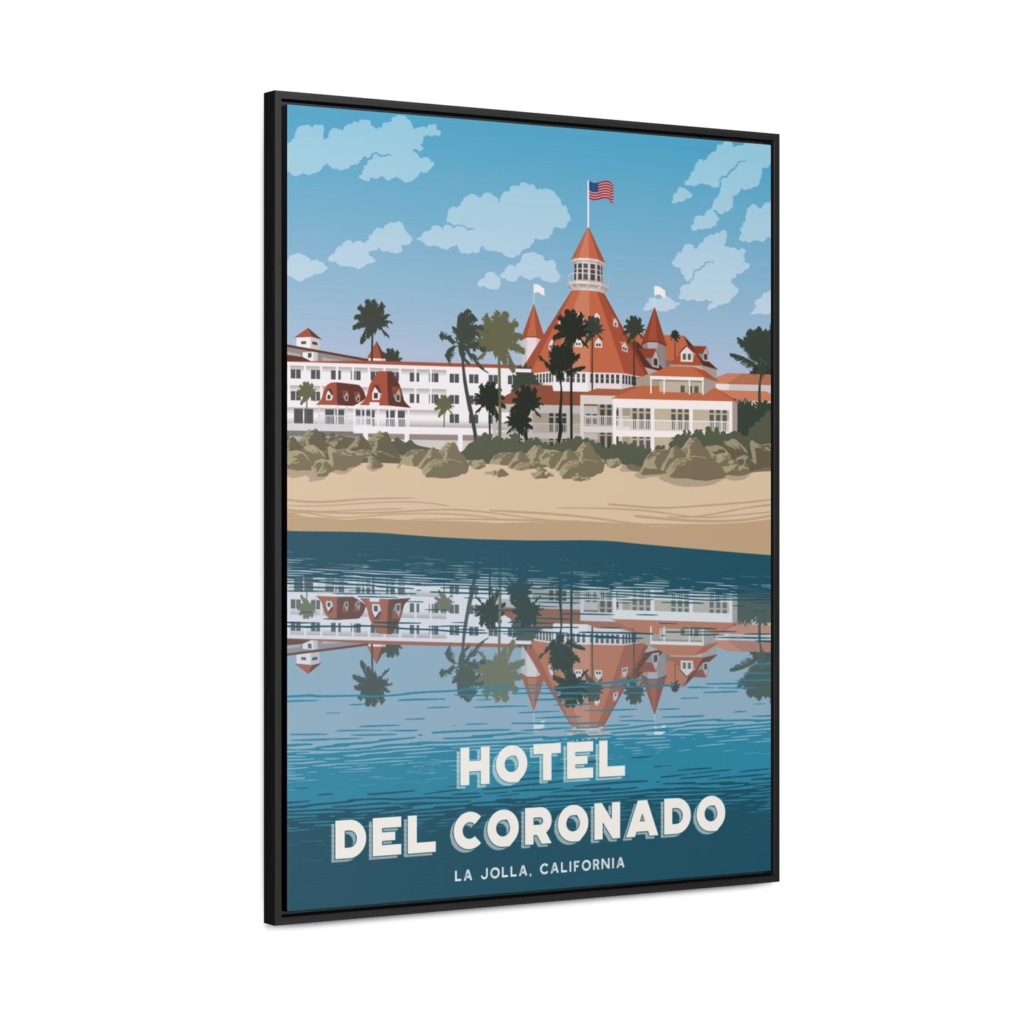 Hotel Del Coronado Framed Canvas Print