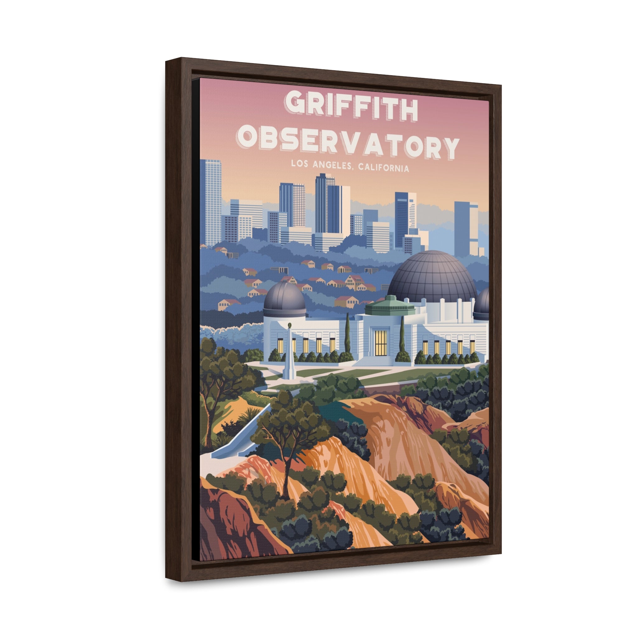Griffith Observatory Framed Canvas Print