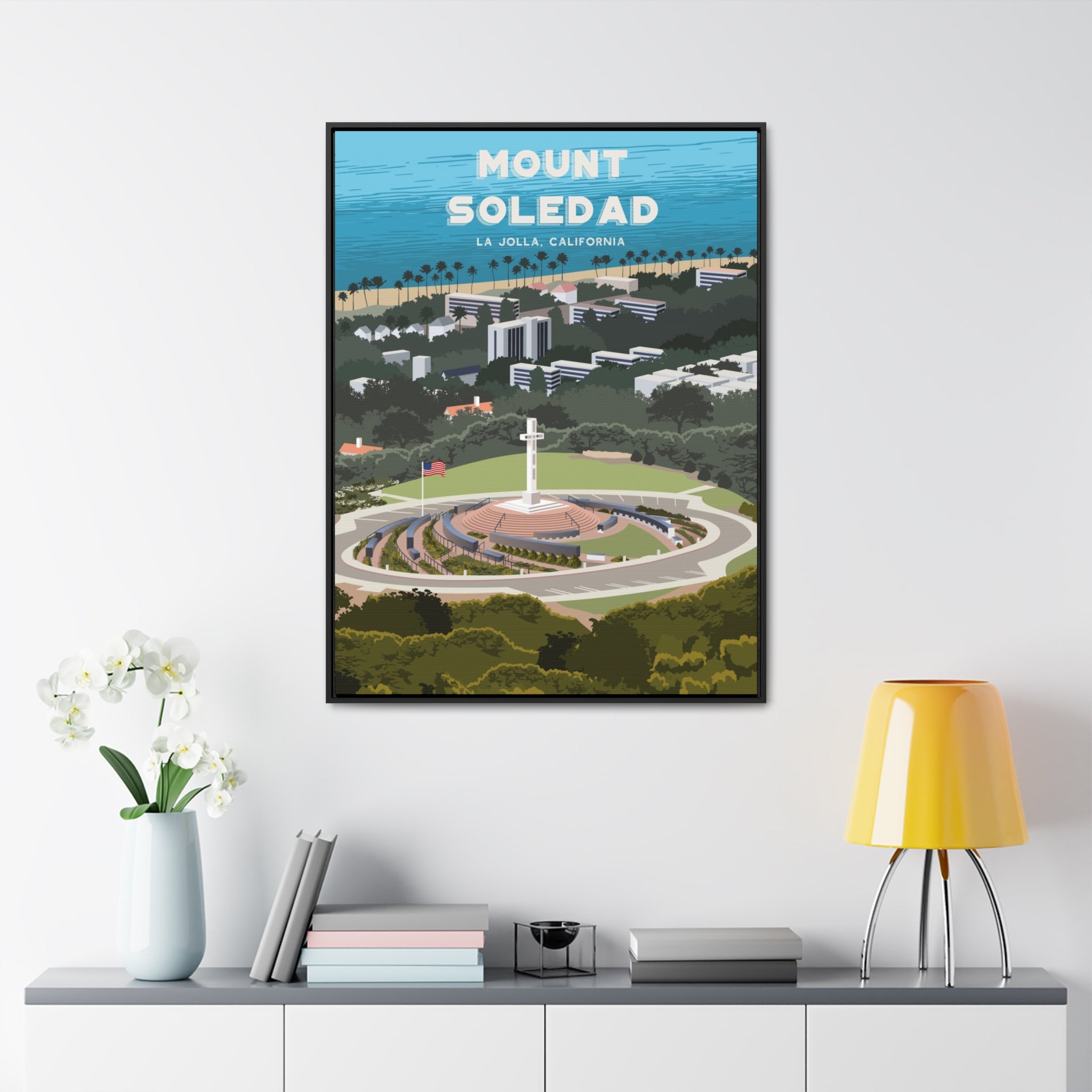 Mount Soledad Framed Canvas Print