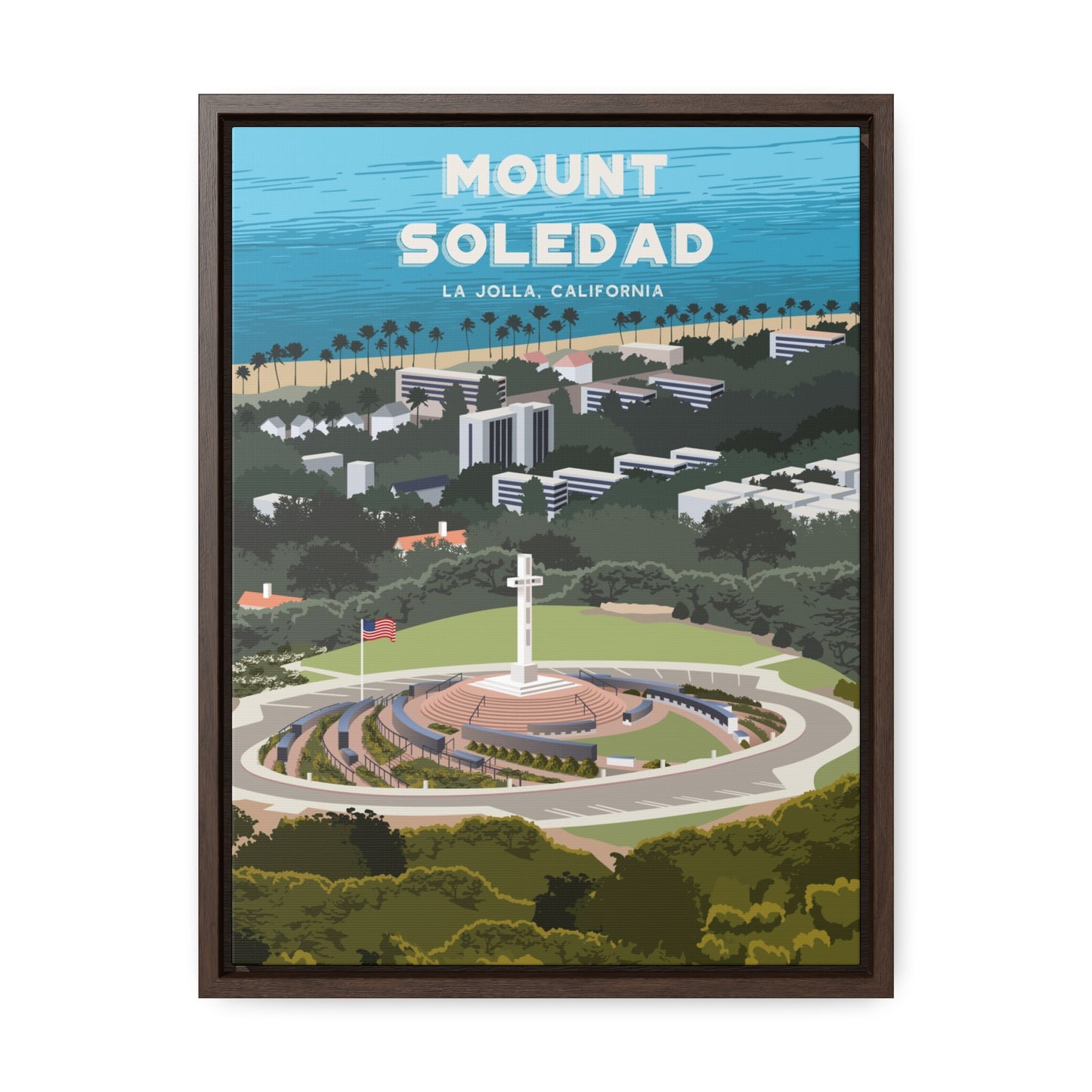 Mount Soledad Framed Canvas Print