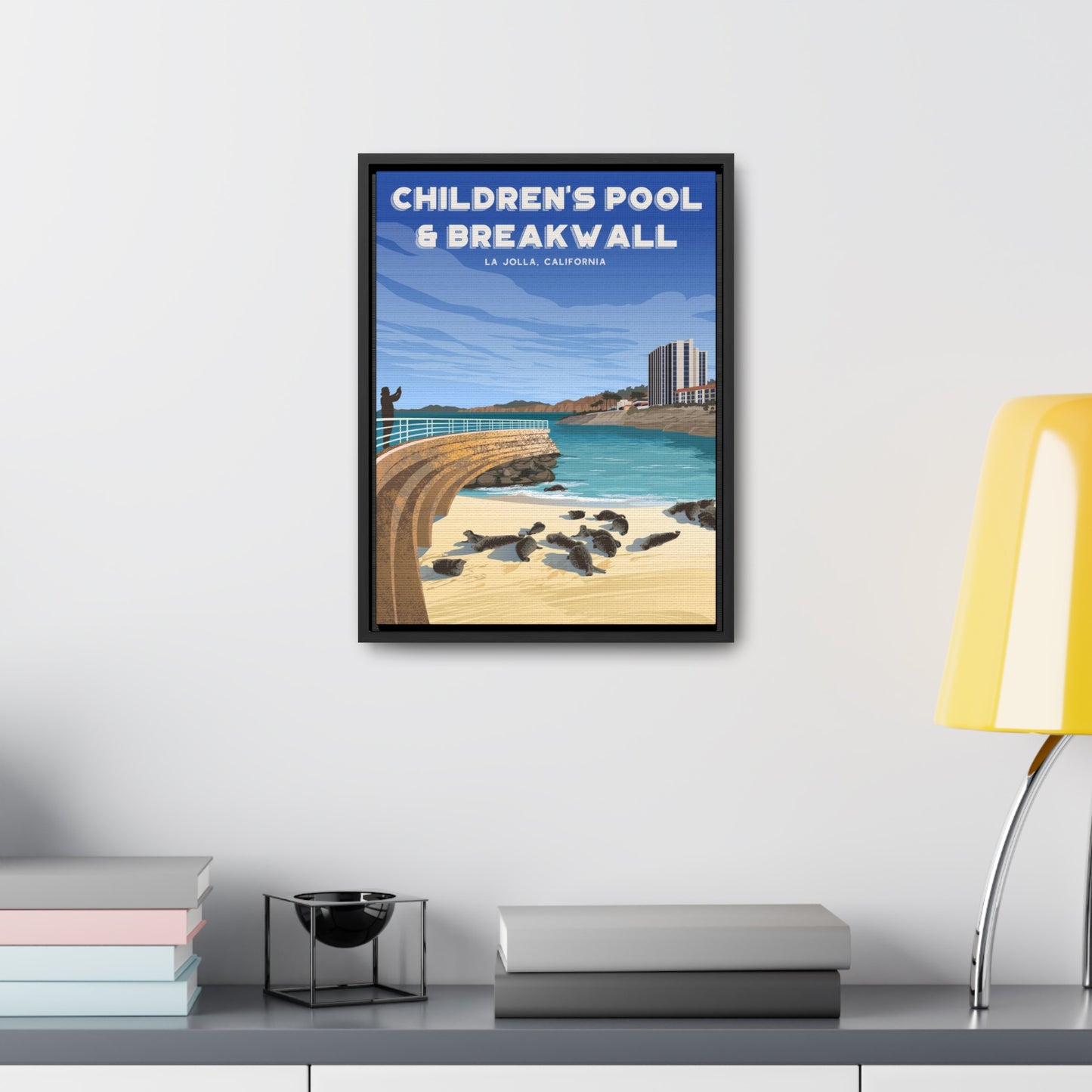 Children's Pool and Break Wall Framed Canvas Print