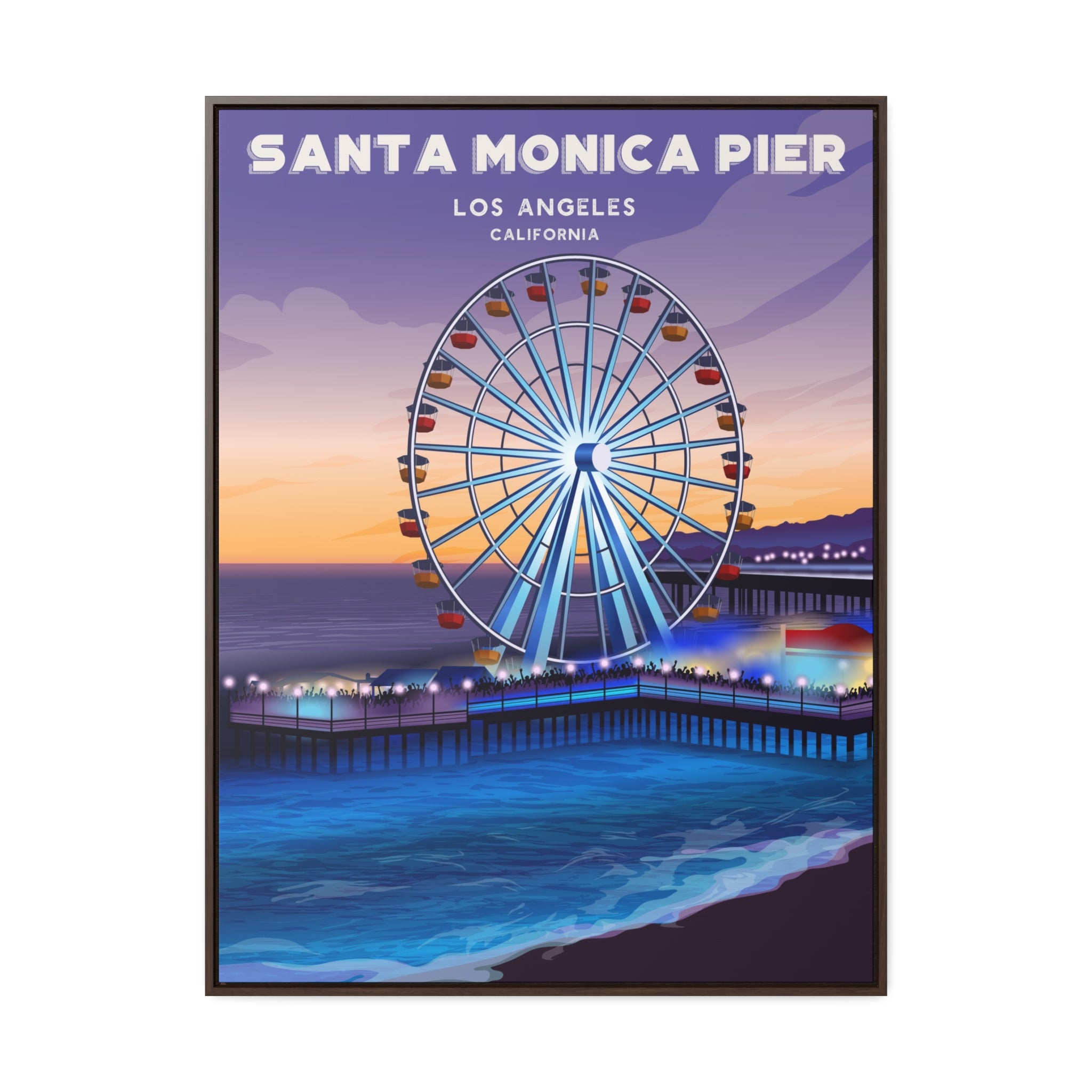 Santa Monica Pier Framed Canvas Print