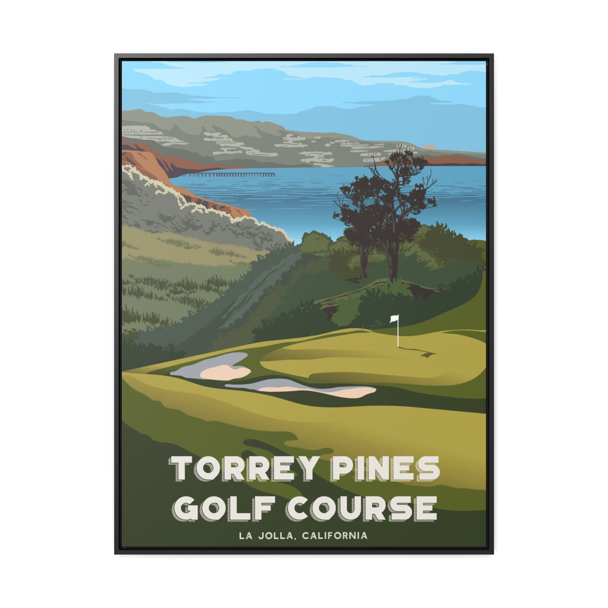 Torrey Pines Golf Course Framed Canvas Print