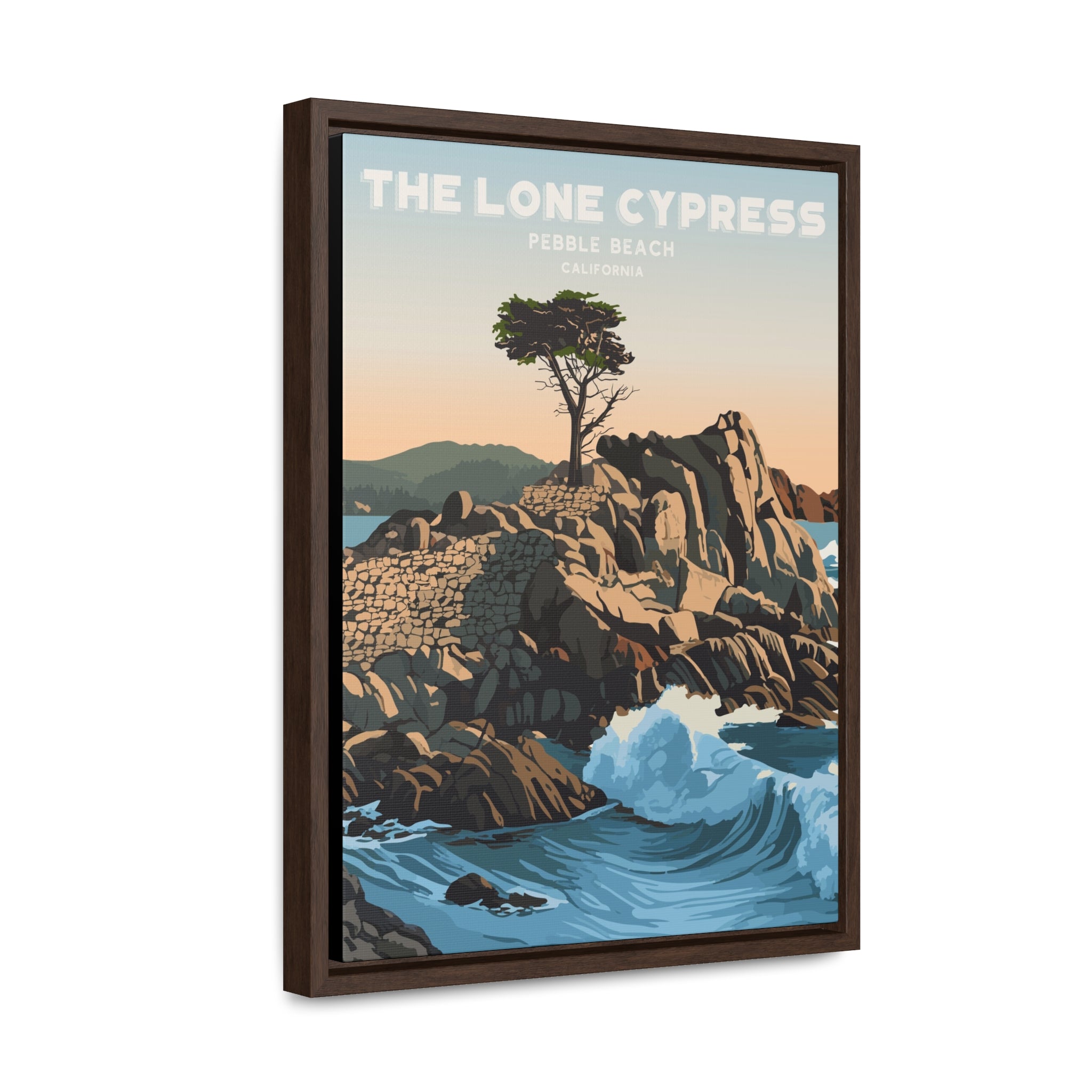 Lone Cypress, Pebble Beach Framed Canvas Print