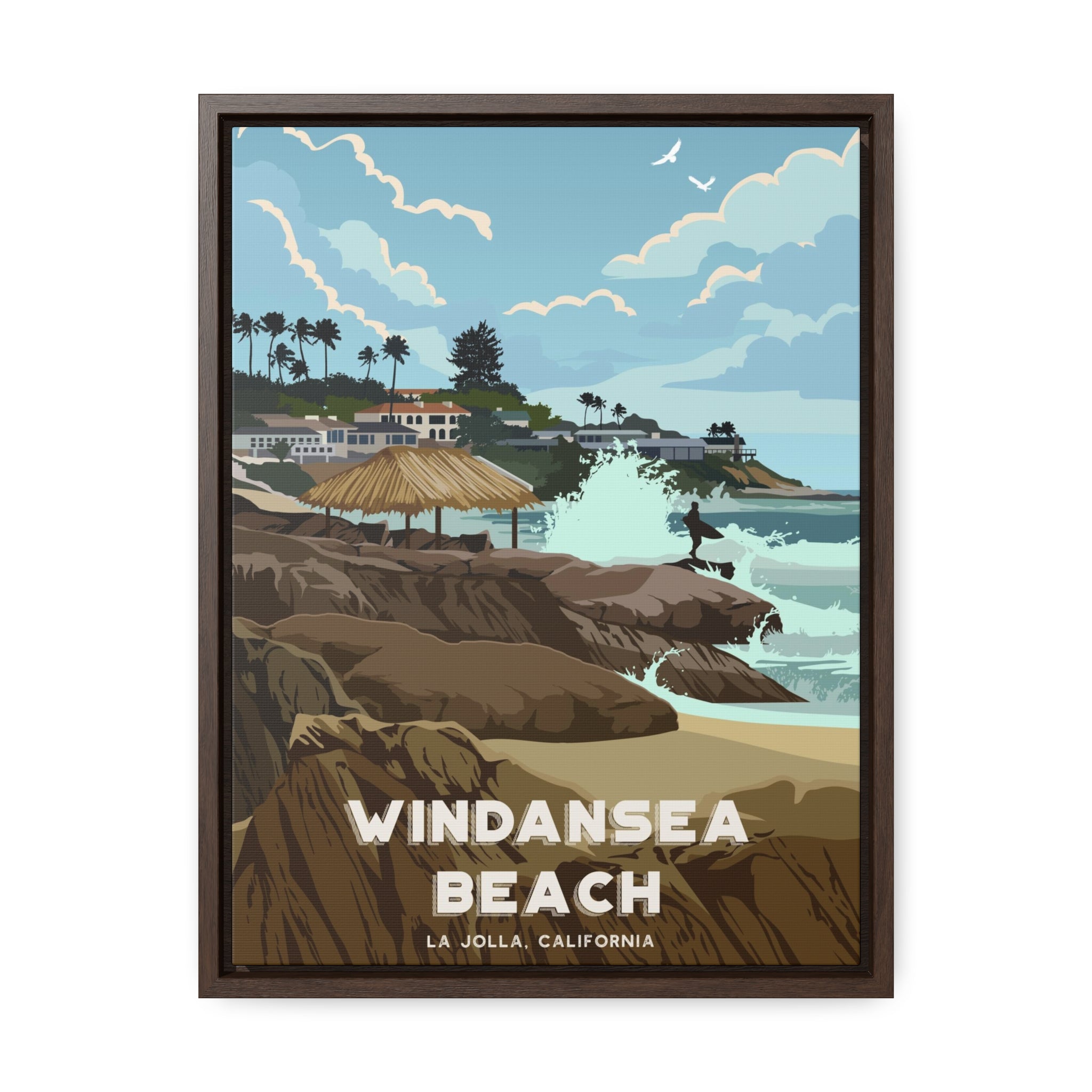 Windansea Framed Canvas Print