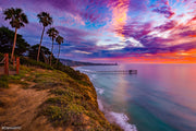 colorful sky above scripps pier