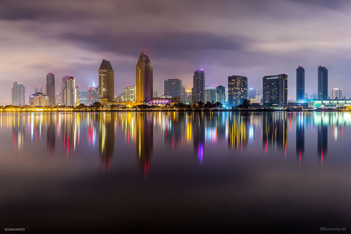 San diego skyline at night fine art photography print