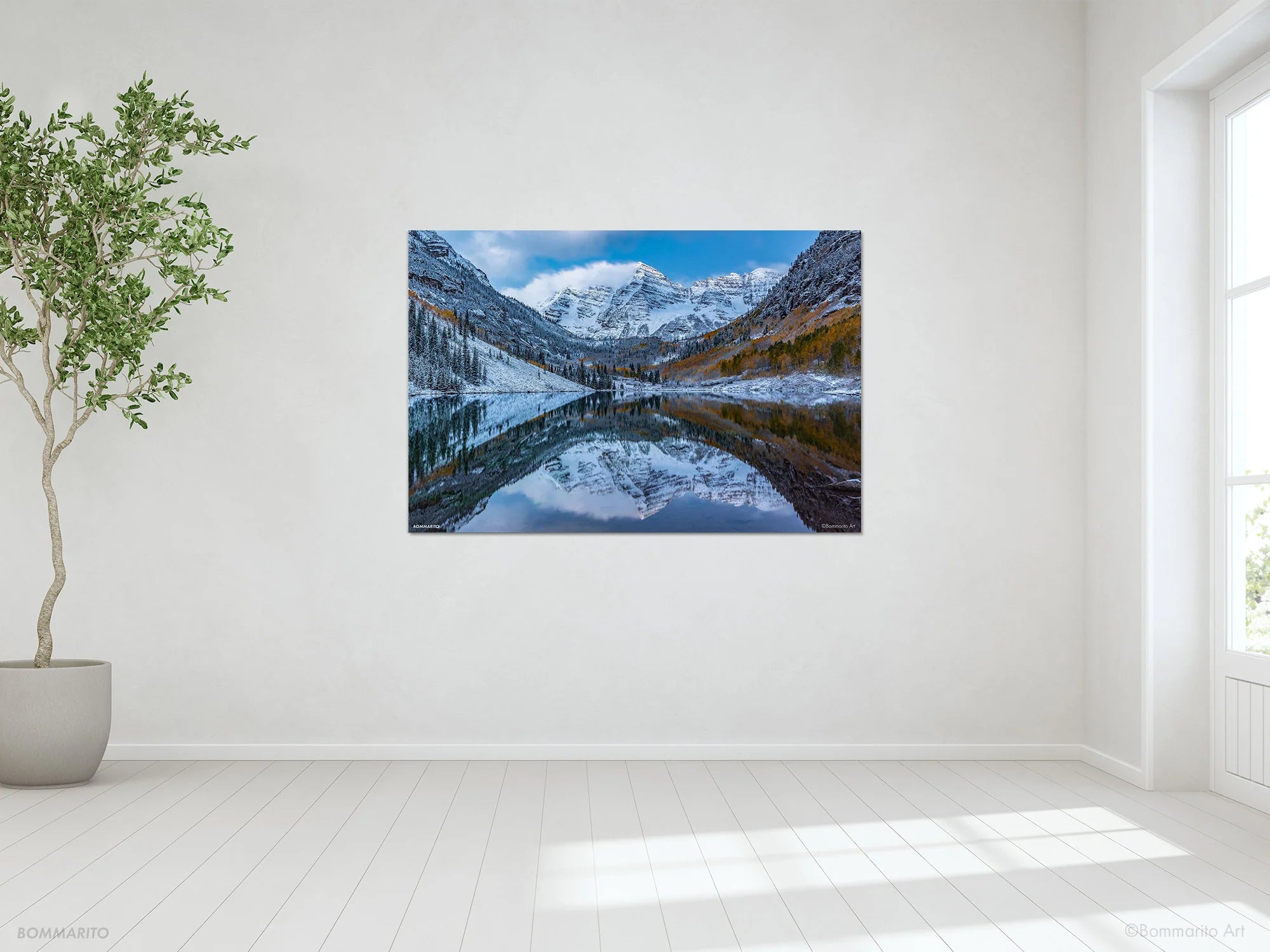 snowy mountain photography print mockup