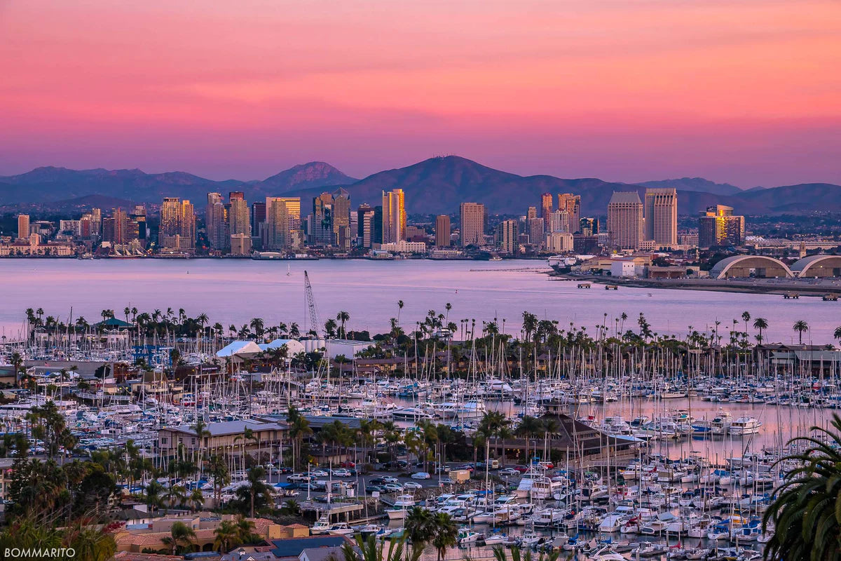 san diego skyline at sunset fine art photography print