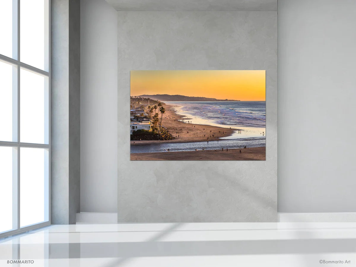 Del mar beach at sunset fine art photography print