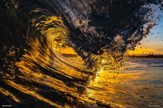 gold rush wave photography print 